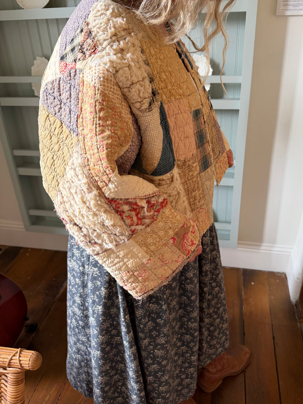 Brown Floral Patchwork Quilt Jacket