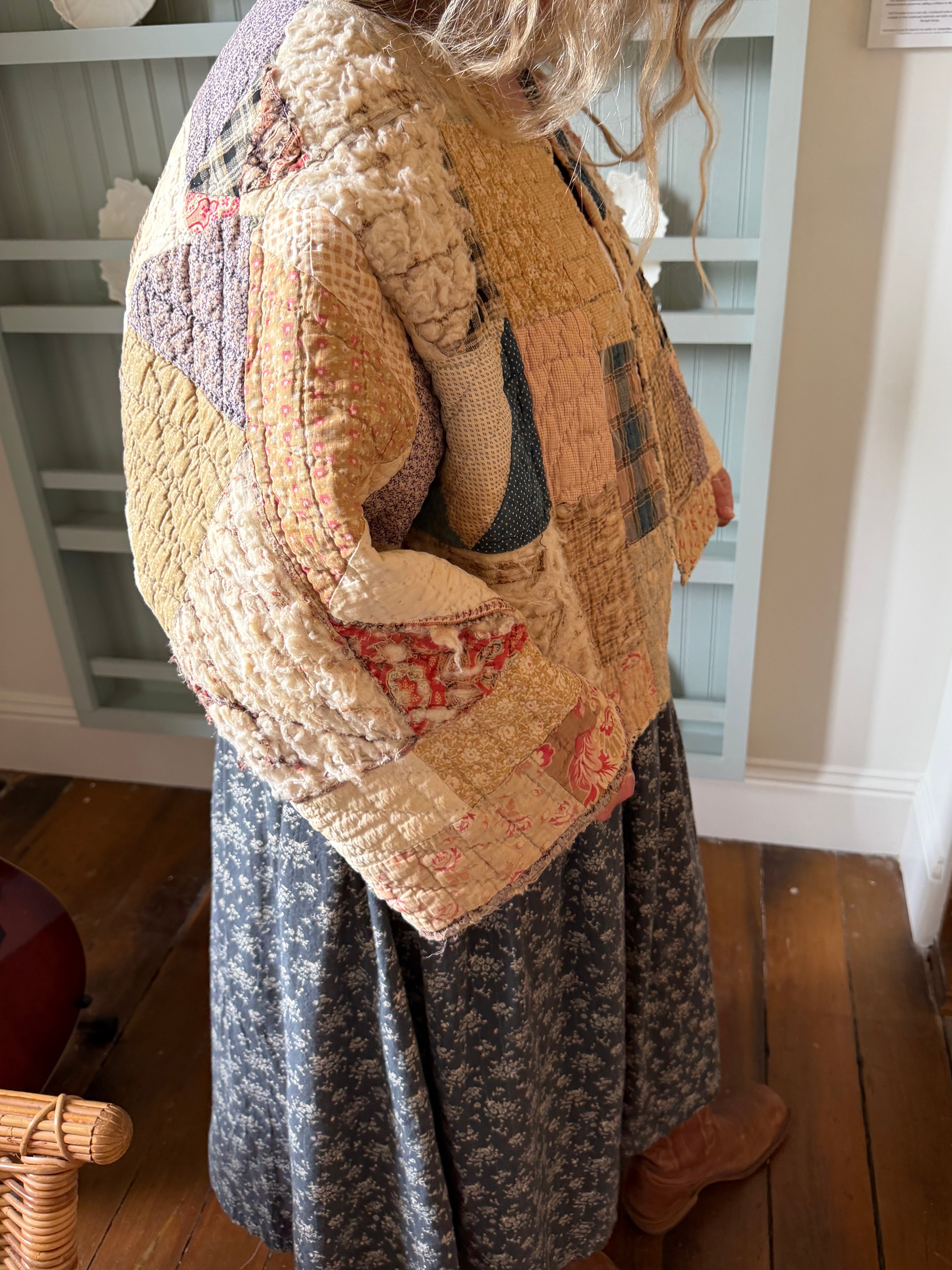 Brown Floral Patchwork Quilt Jacket