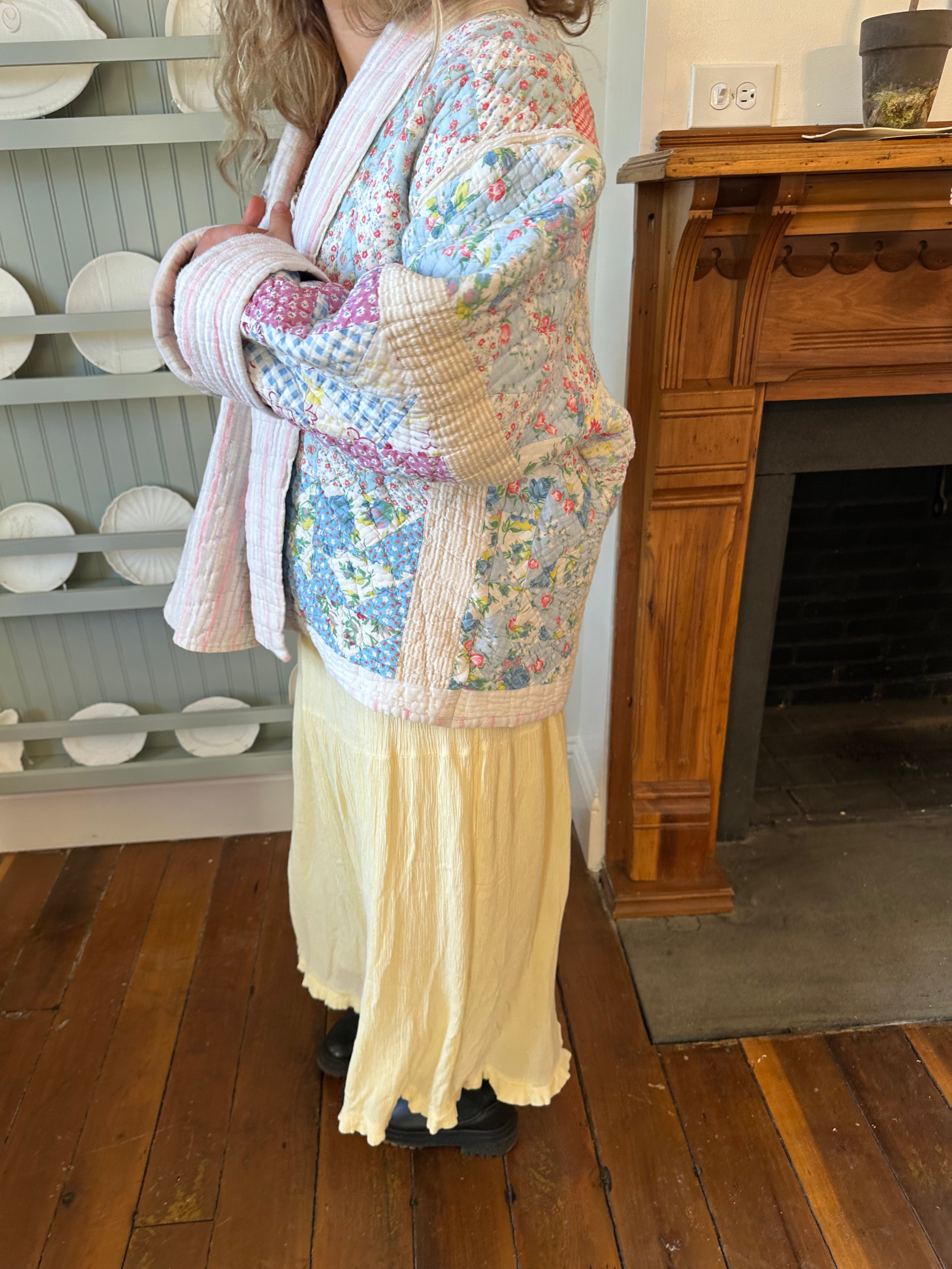 Floral Triangle Quilt Jacket