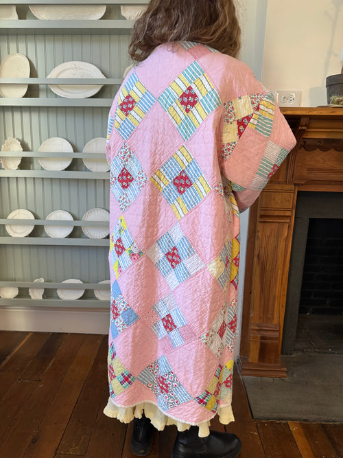 Baby Pink Nine Patch Duster