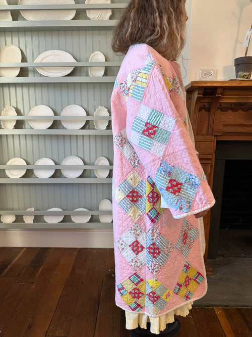 Baby Pink Nine Patch Duster