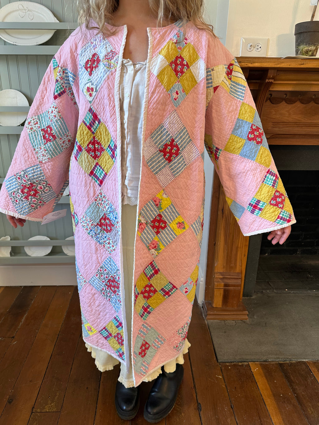 Baby Pink Nine Patch Duster