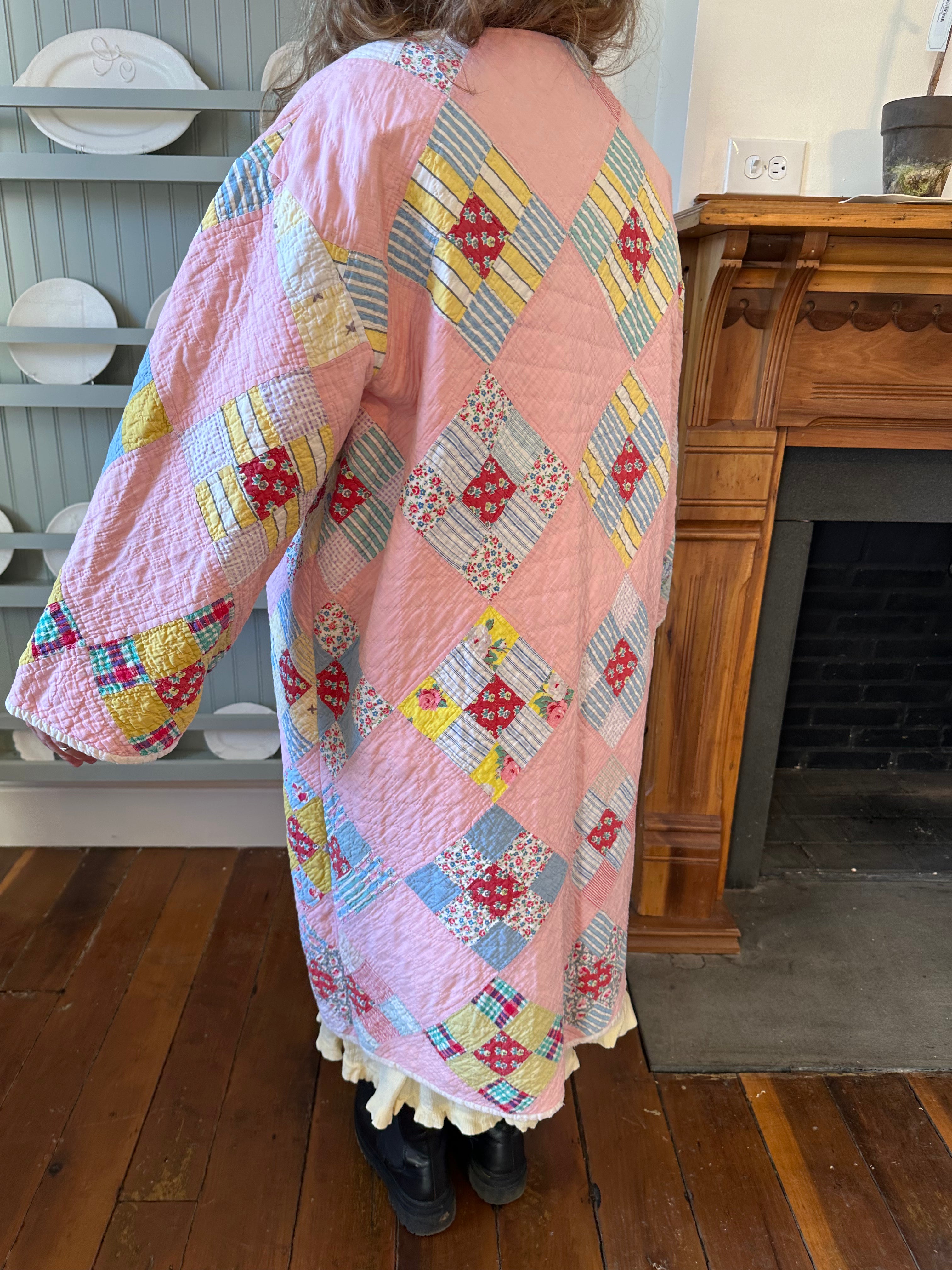 Baby Pink Nine Patch Duster