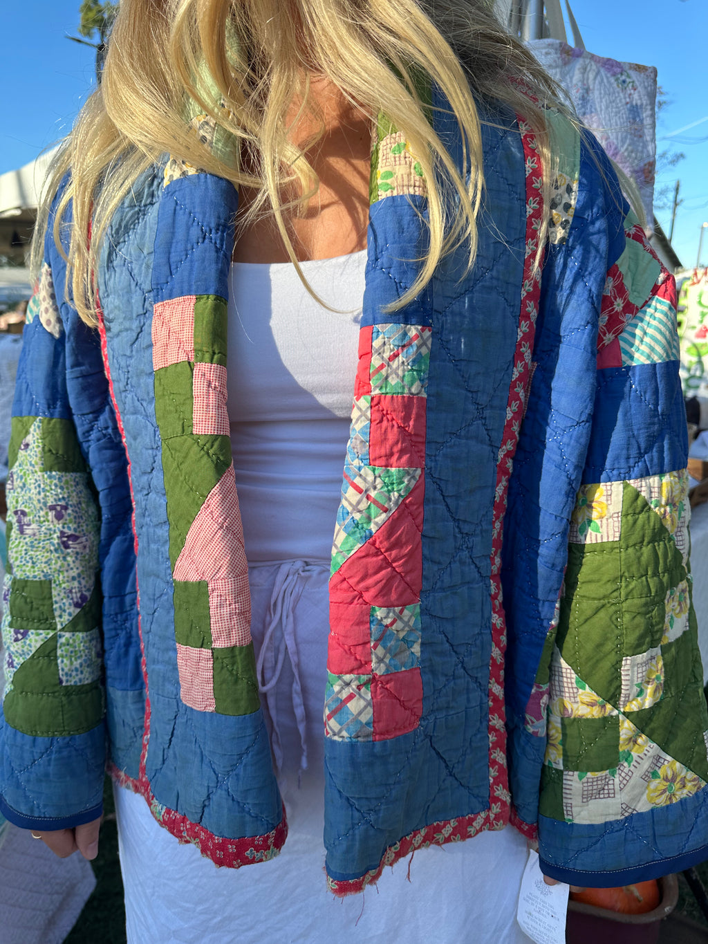 Blue Lapel Quilt Jacket