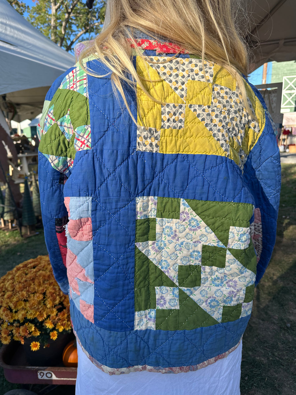 Blue Lapel Quilt Jacket