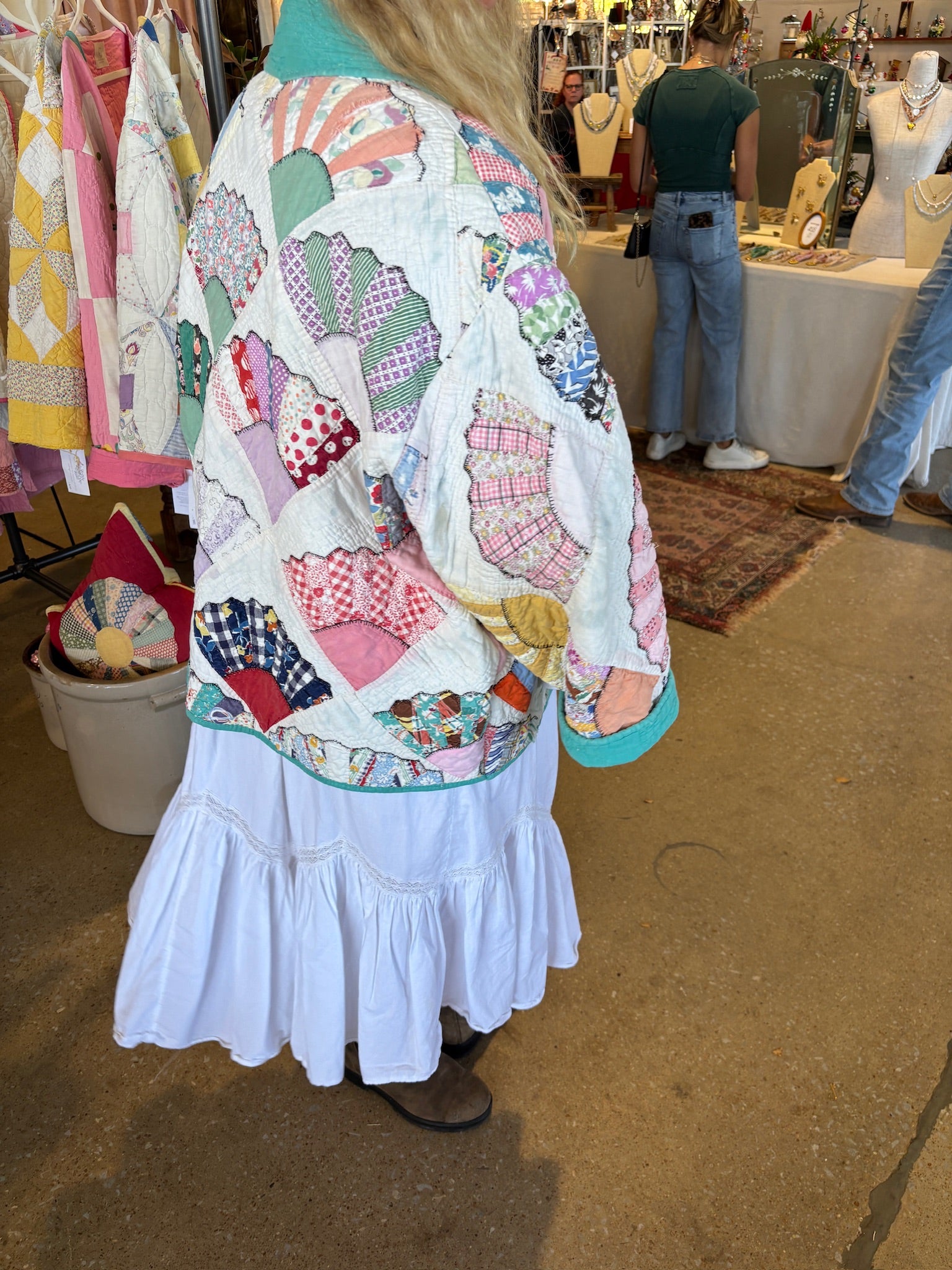 Teal Fan Quilt Jacket