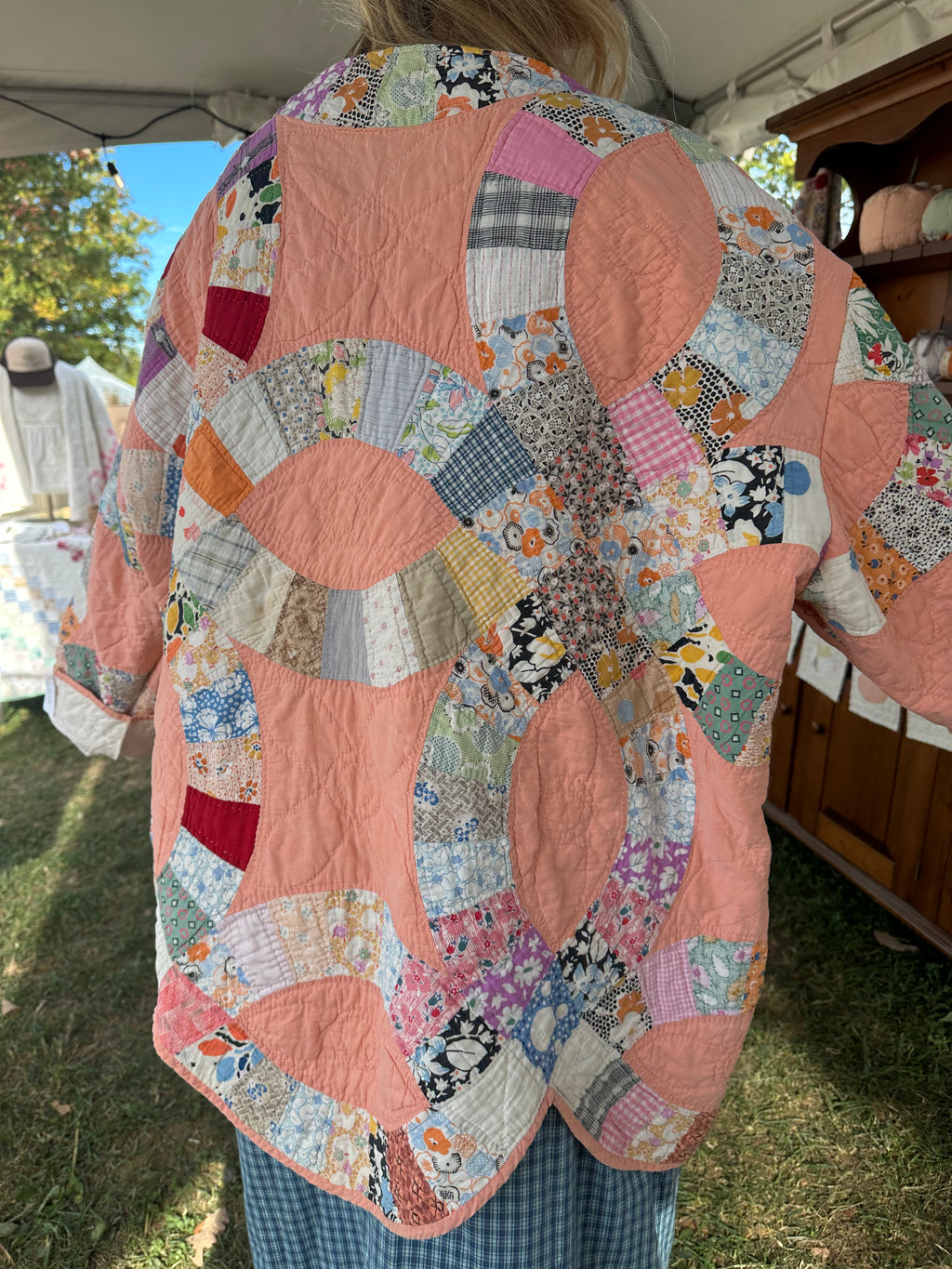 Orange Wedding Ring Quilt Jacket
