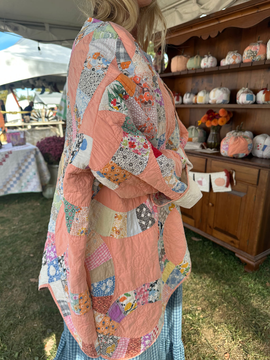 Orange Wedding Ring Quilt Jacket