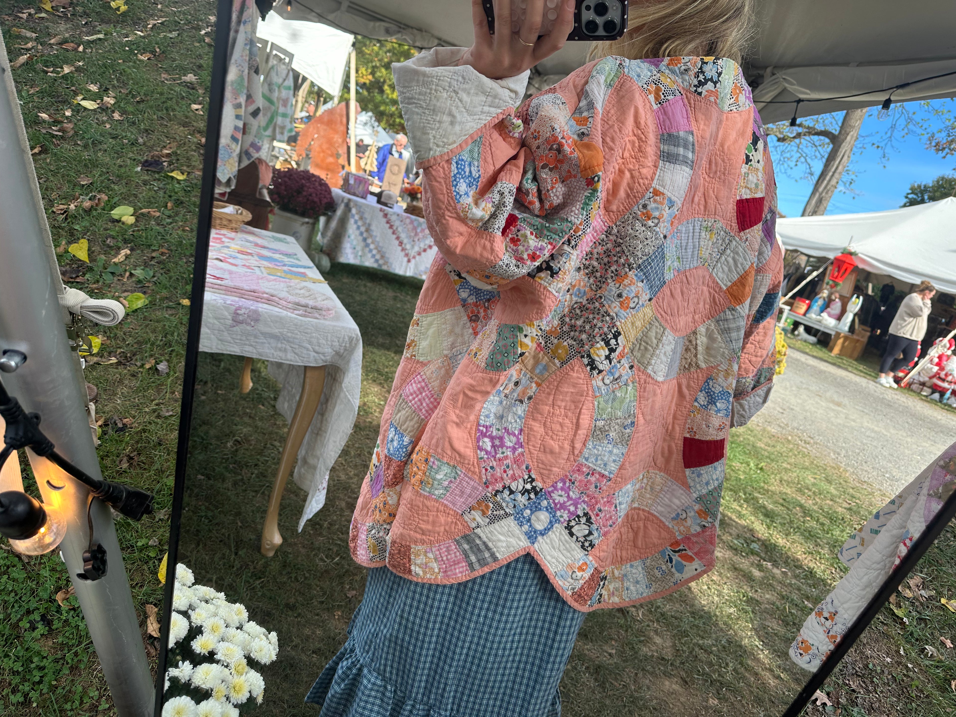 Orange Wedding Ring Quilt Jacket
