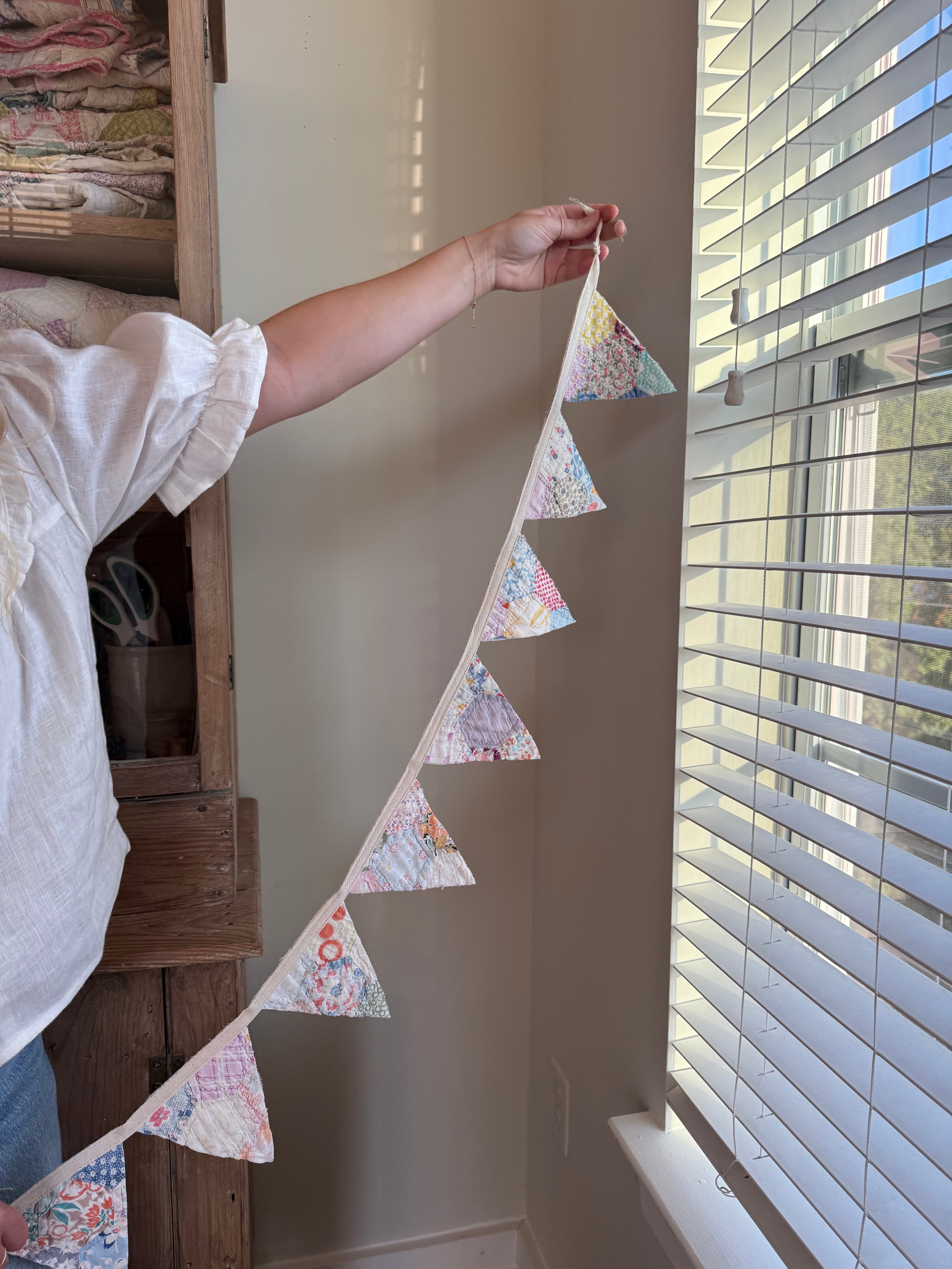Hexie Mini Garland - orange accents
