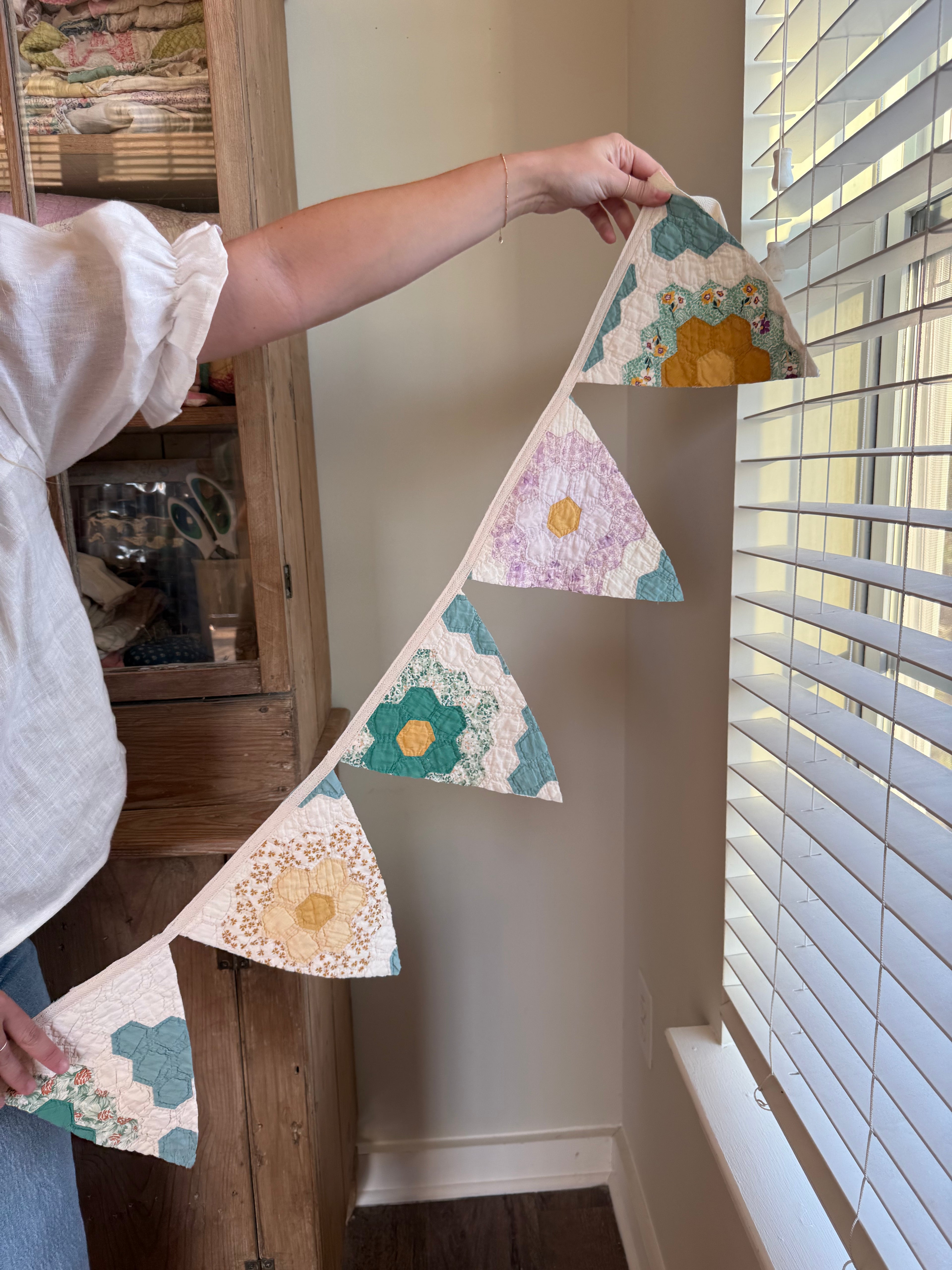Grandma's Garden Garland - green & yellow