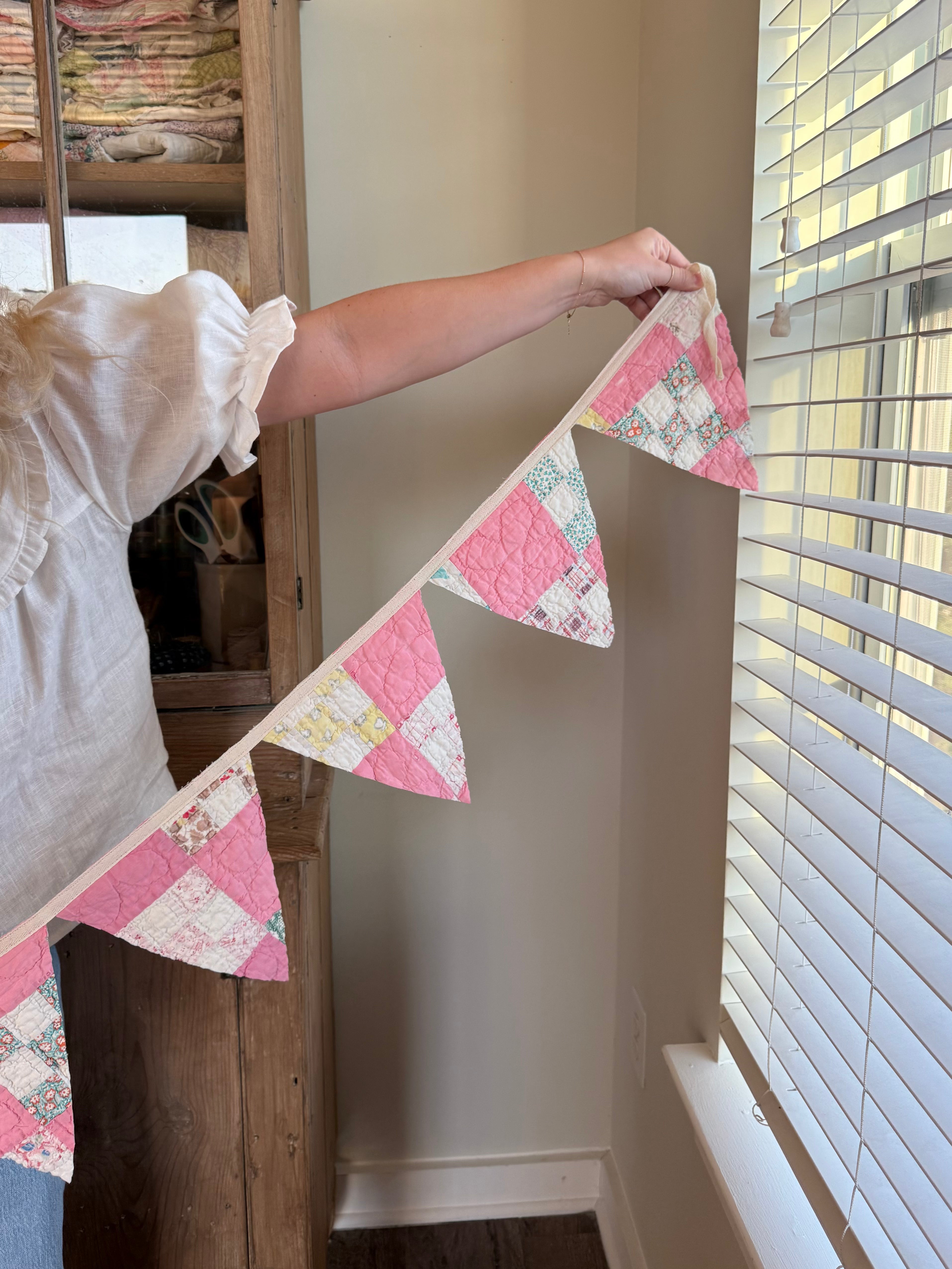 Pink Nine Square Garland