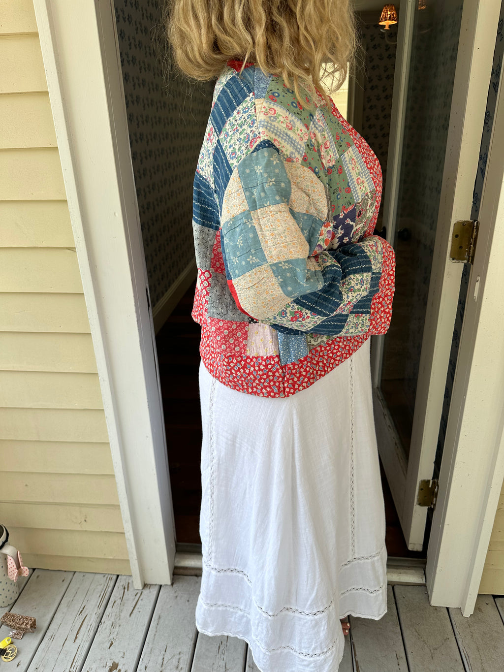 Floral Americana Nine Patch Quilt Jacket
