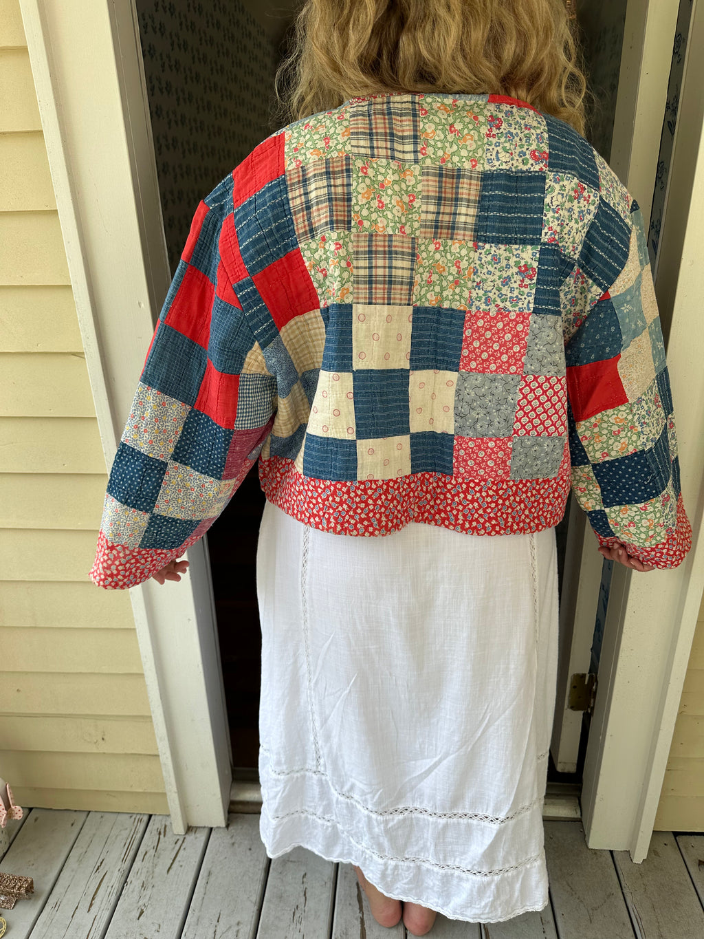 Floral Americana Nine Patch Quilt Jacket
