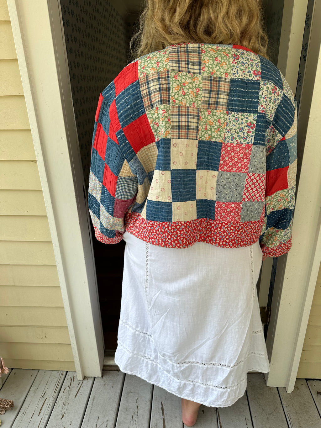 Floral Americana Nine Patch Quilt Jacket