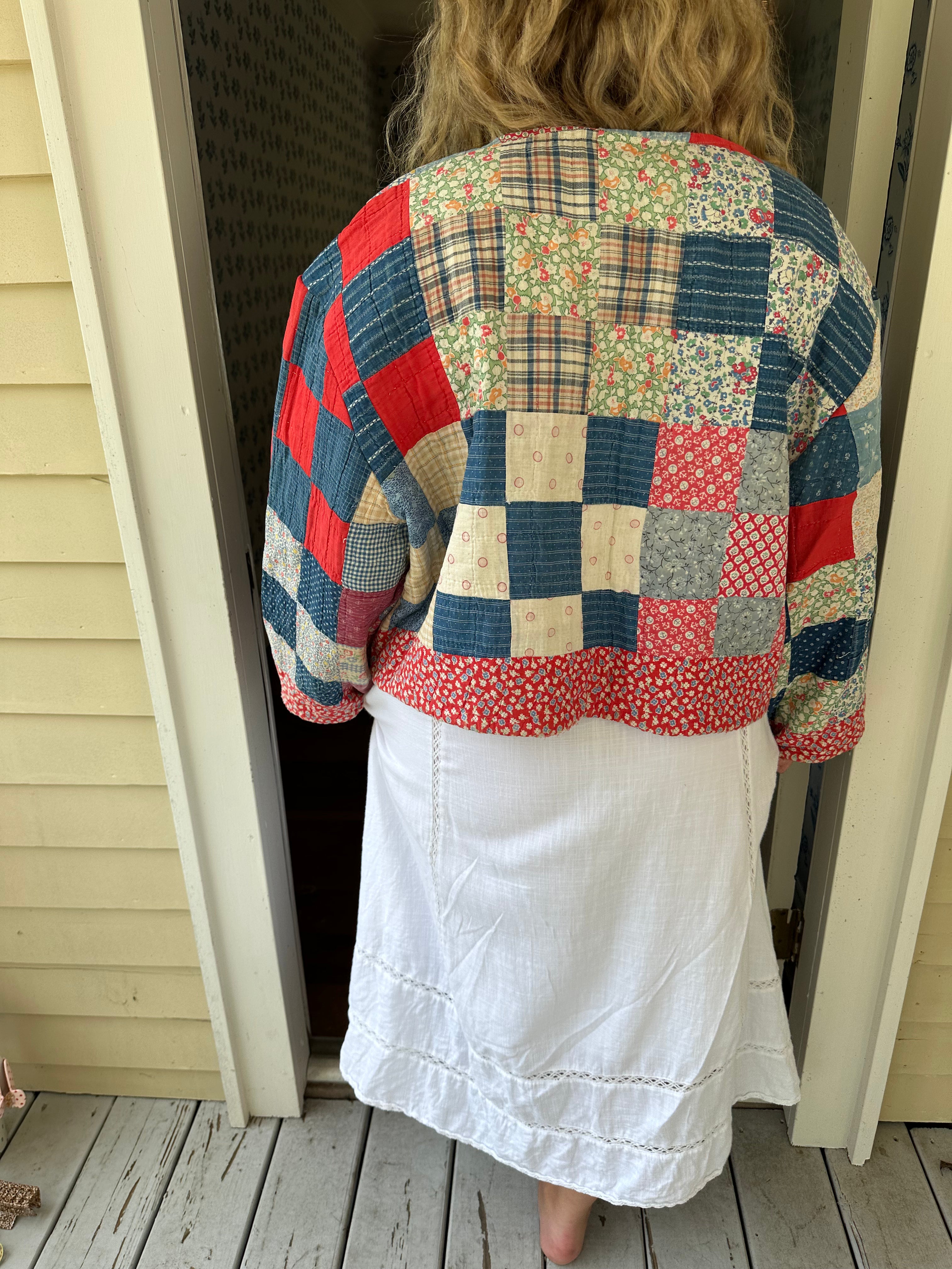 Floral Americana Nine Patch Quilt Jacket