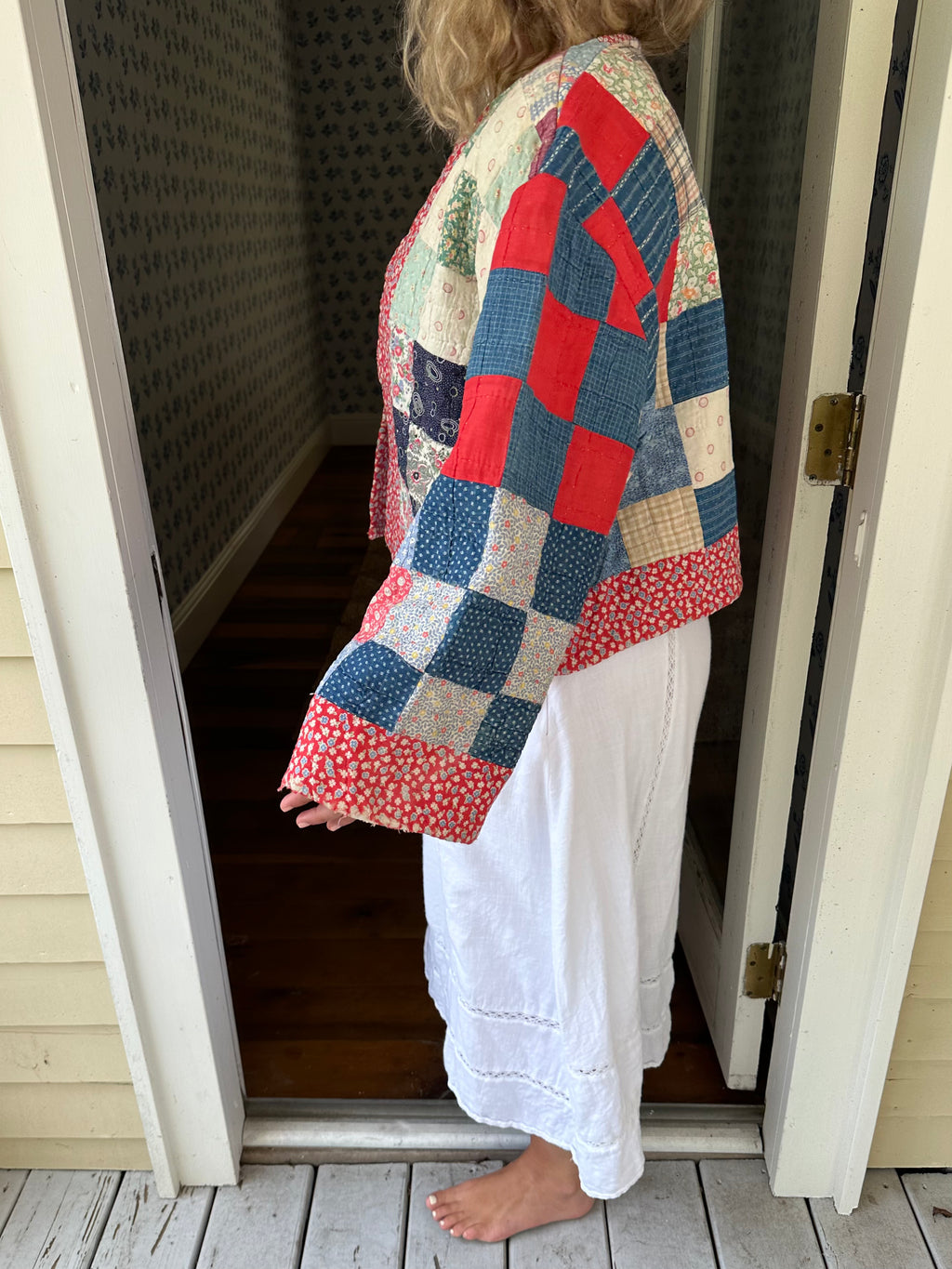Floral Americana Nine Patch Quilt Jacket