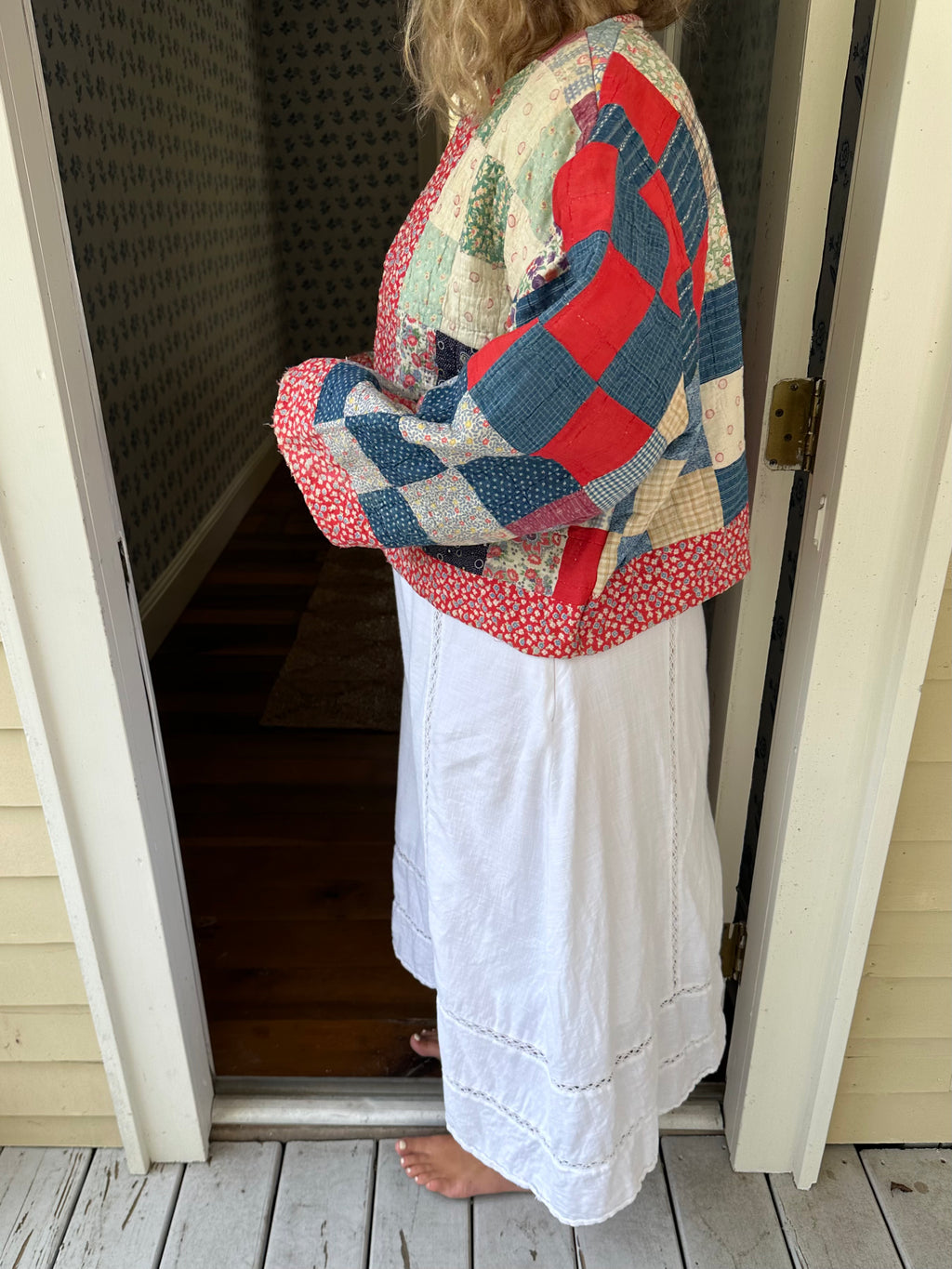 Floral Americana Nine Patch Quilt Jacket