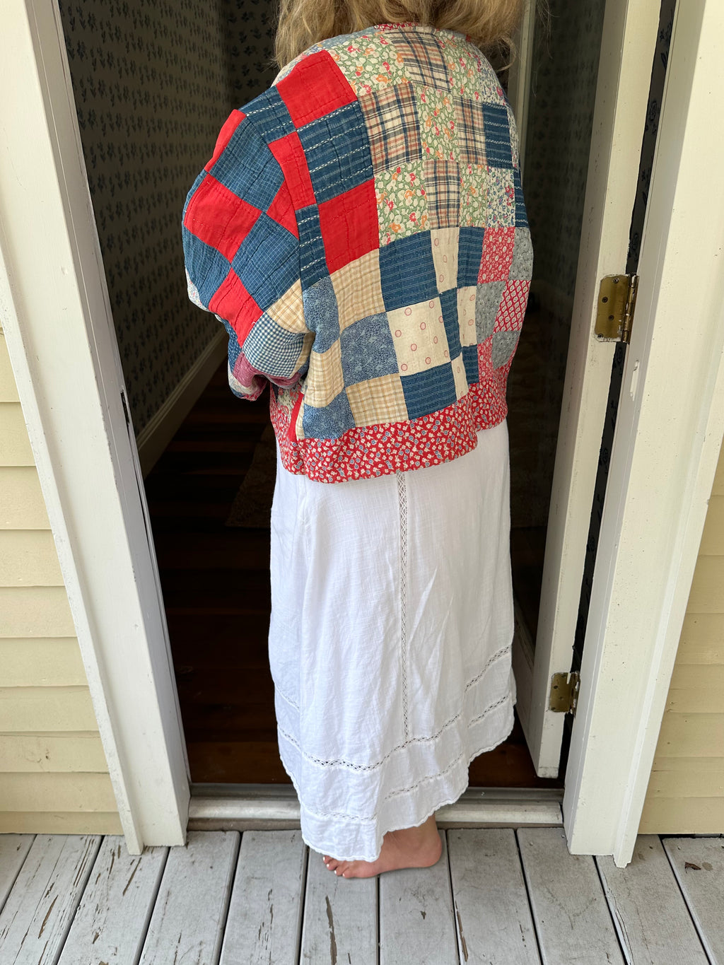 Floral Americana Nine Patch Quilt Jacket