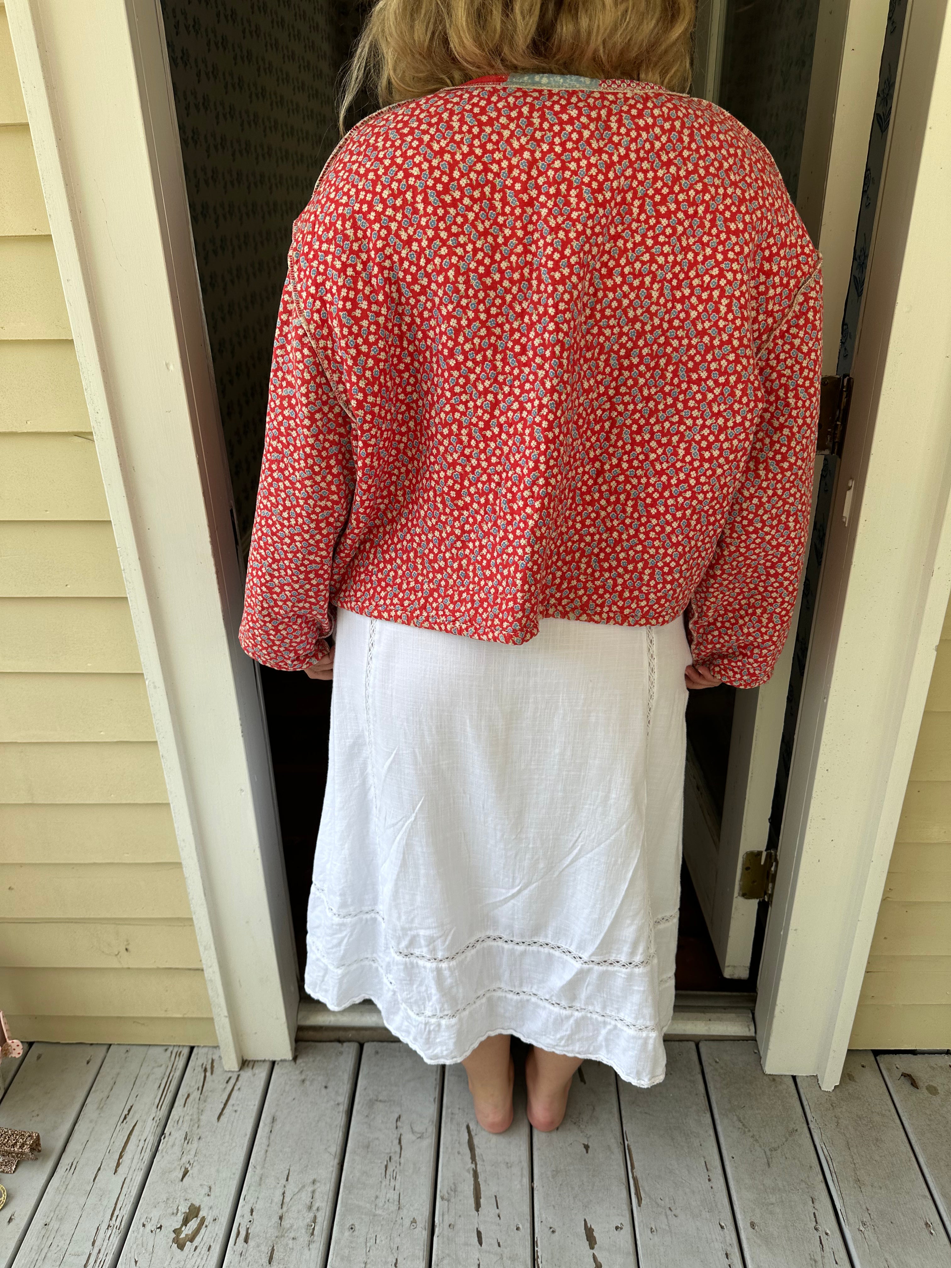 Floral Americana Nine Patch Quilt Jacket
