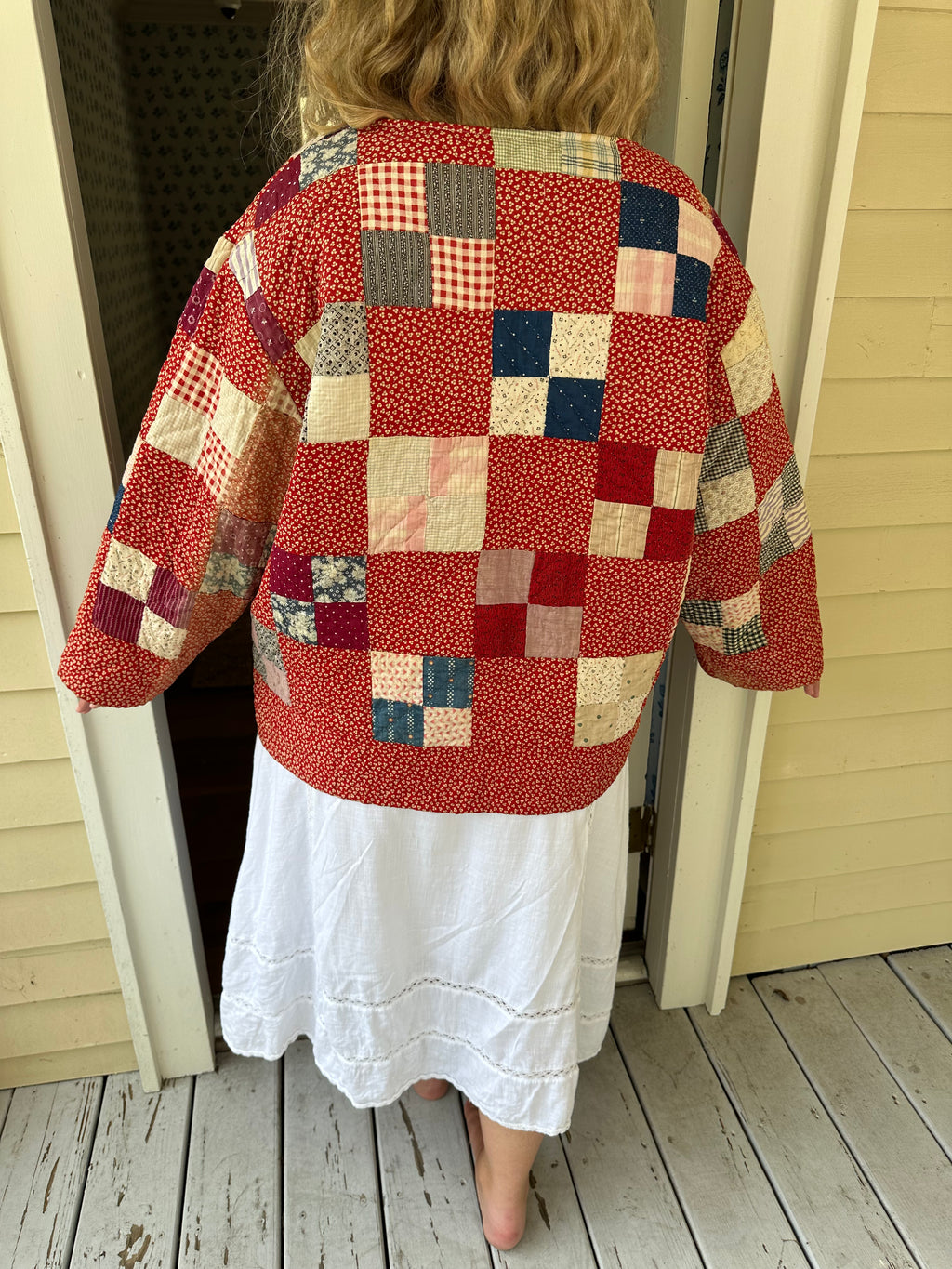 Red Four Square Quilt Jacket