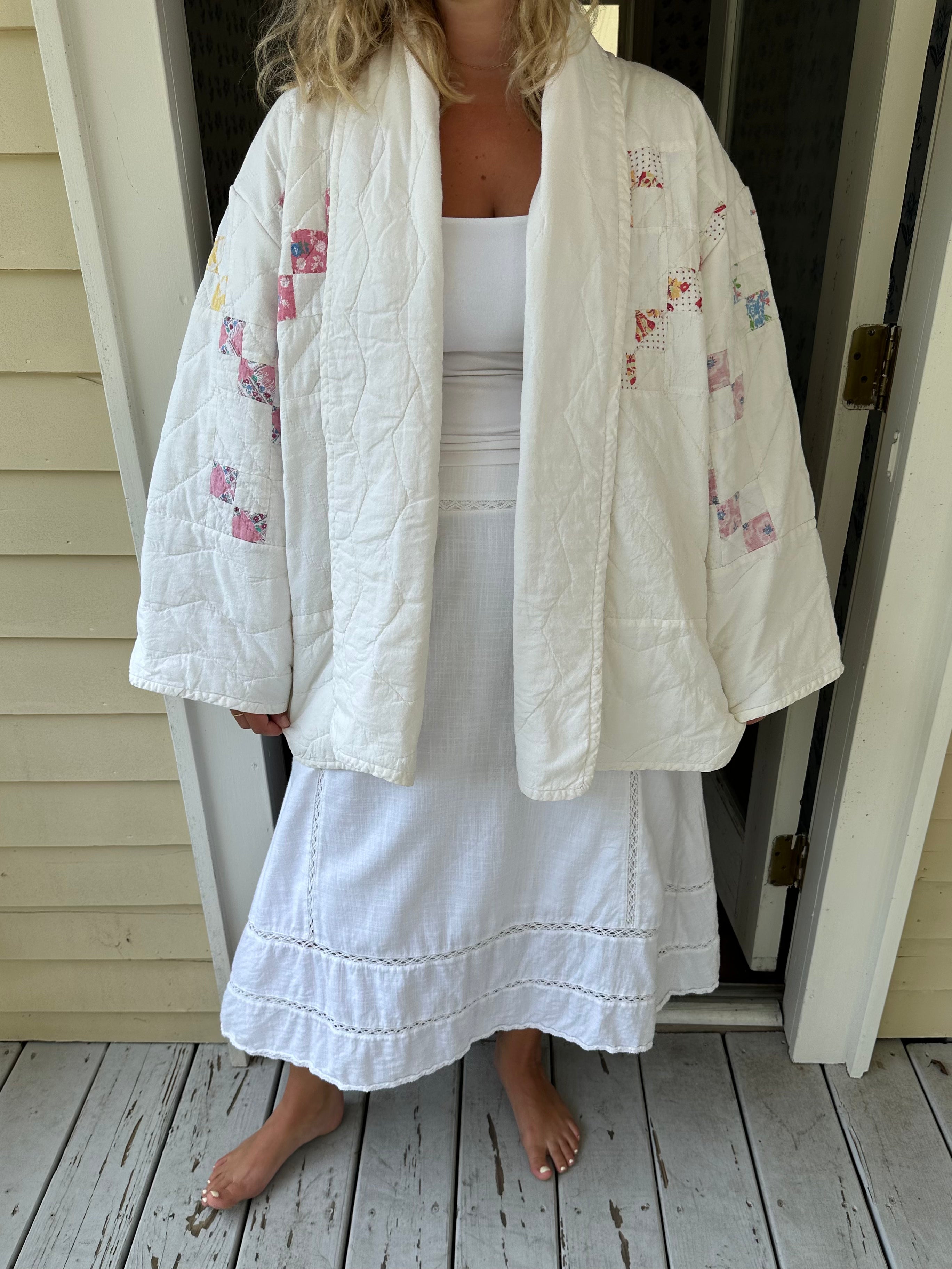 White Irish Chain Quilt Jacket