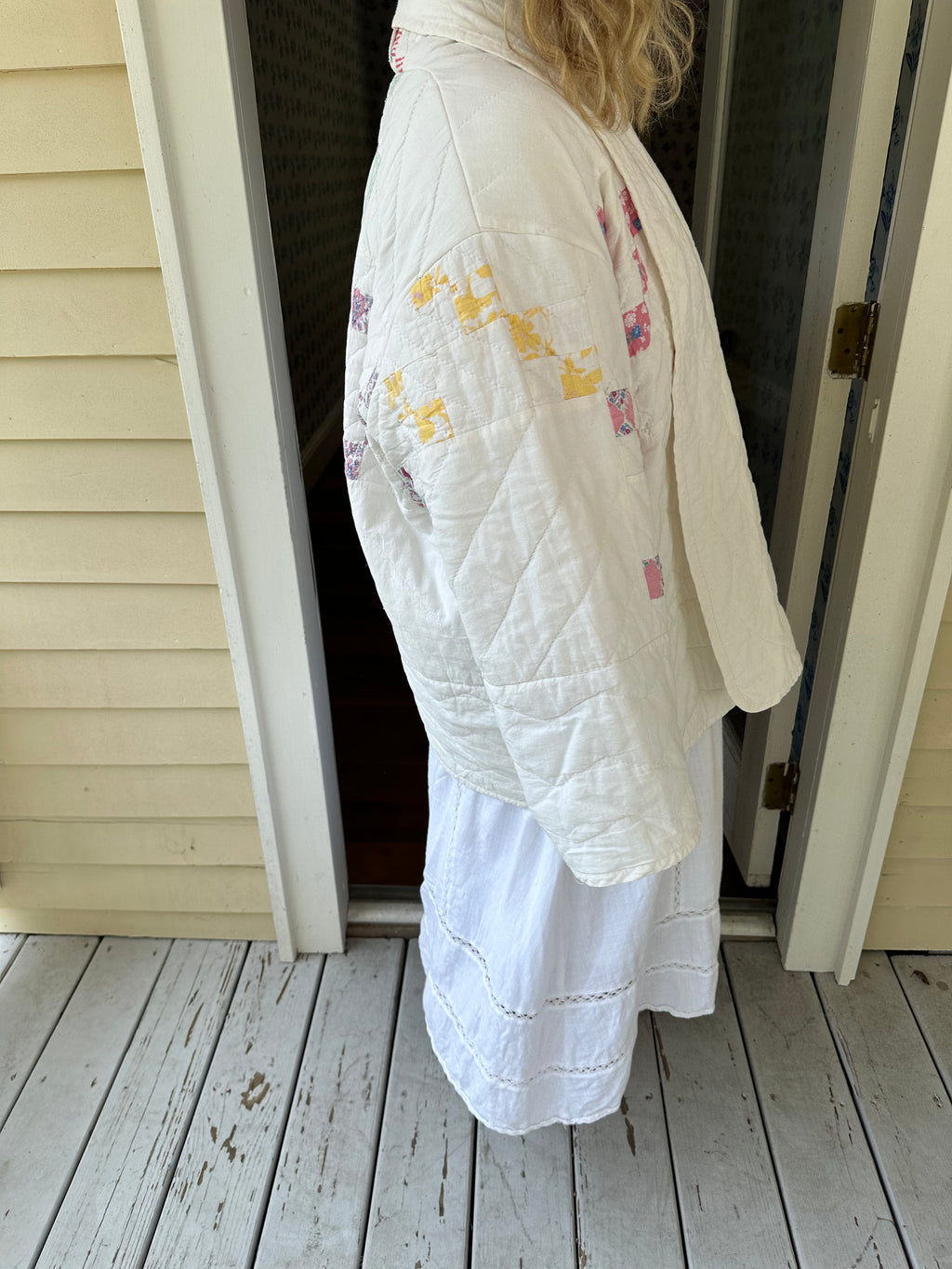 White Irish Chain Quilt Jacket