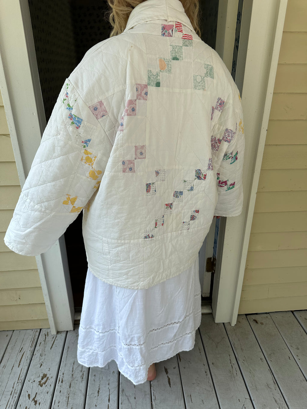 White Irish Chain Quilt Jacket