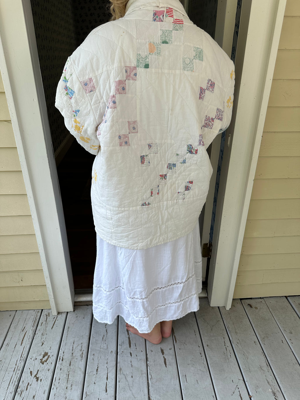 White Irish Chain Quilt Jacket