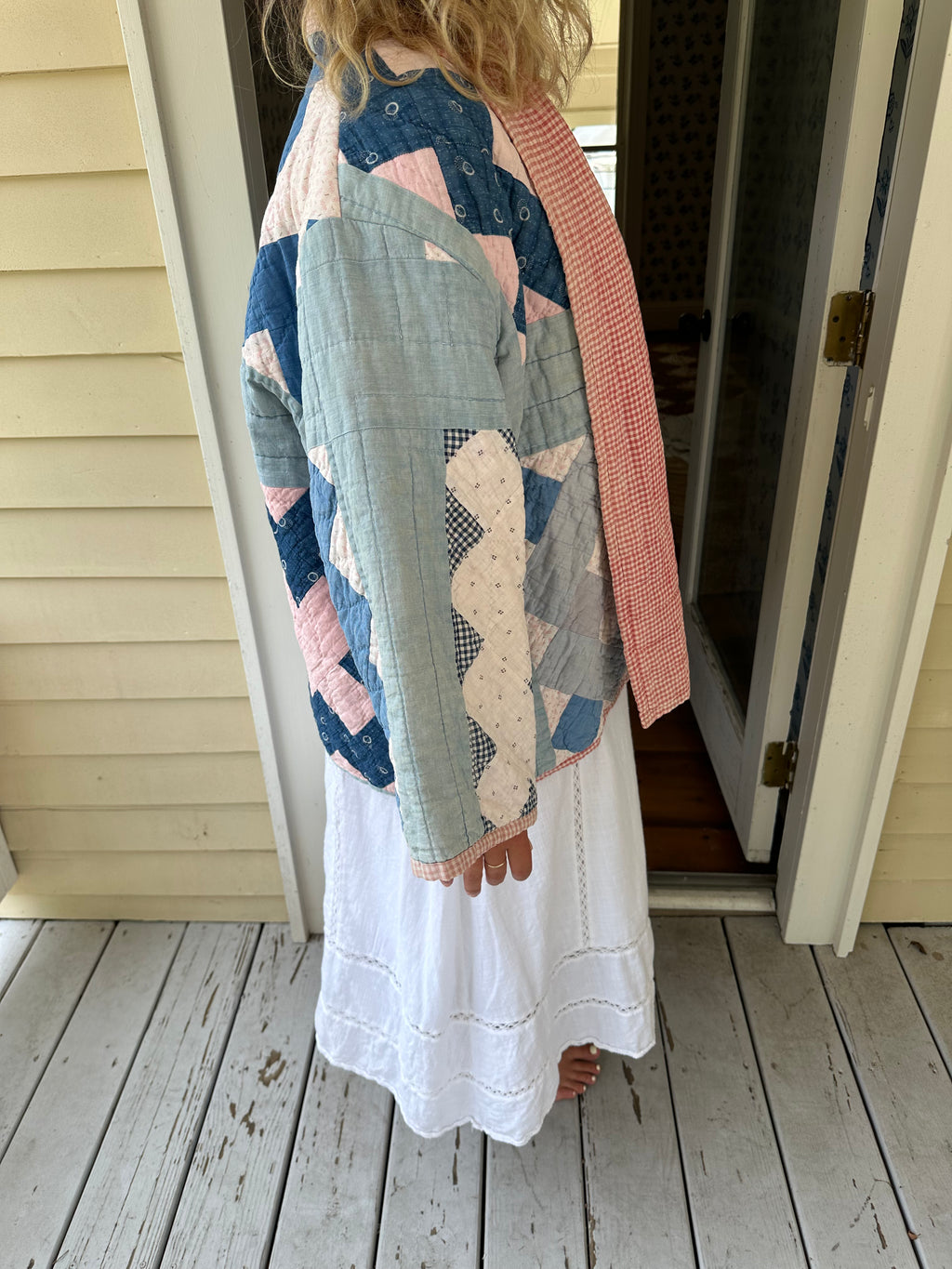 Blue & Red Gingham Chimney Sweep Quilt Jacket