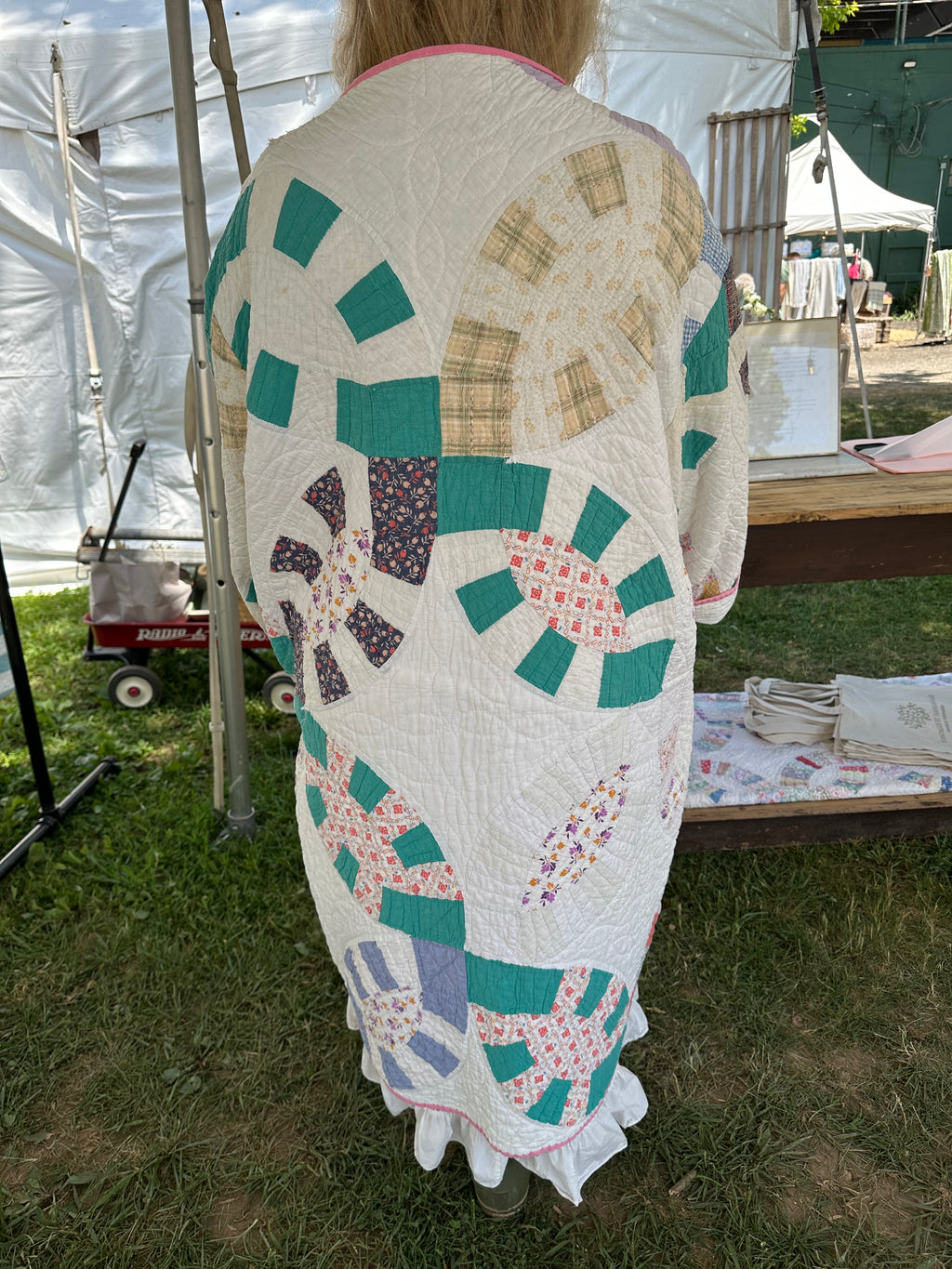 Pink Binding Wedding Ring Quilt Jacket