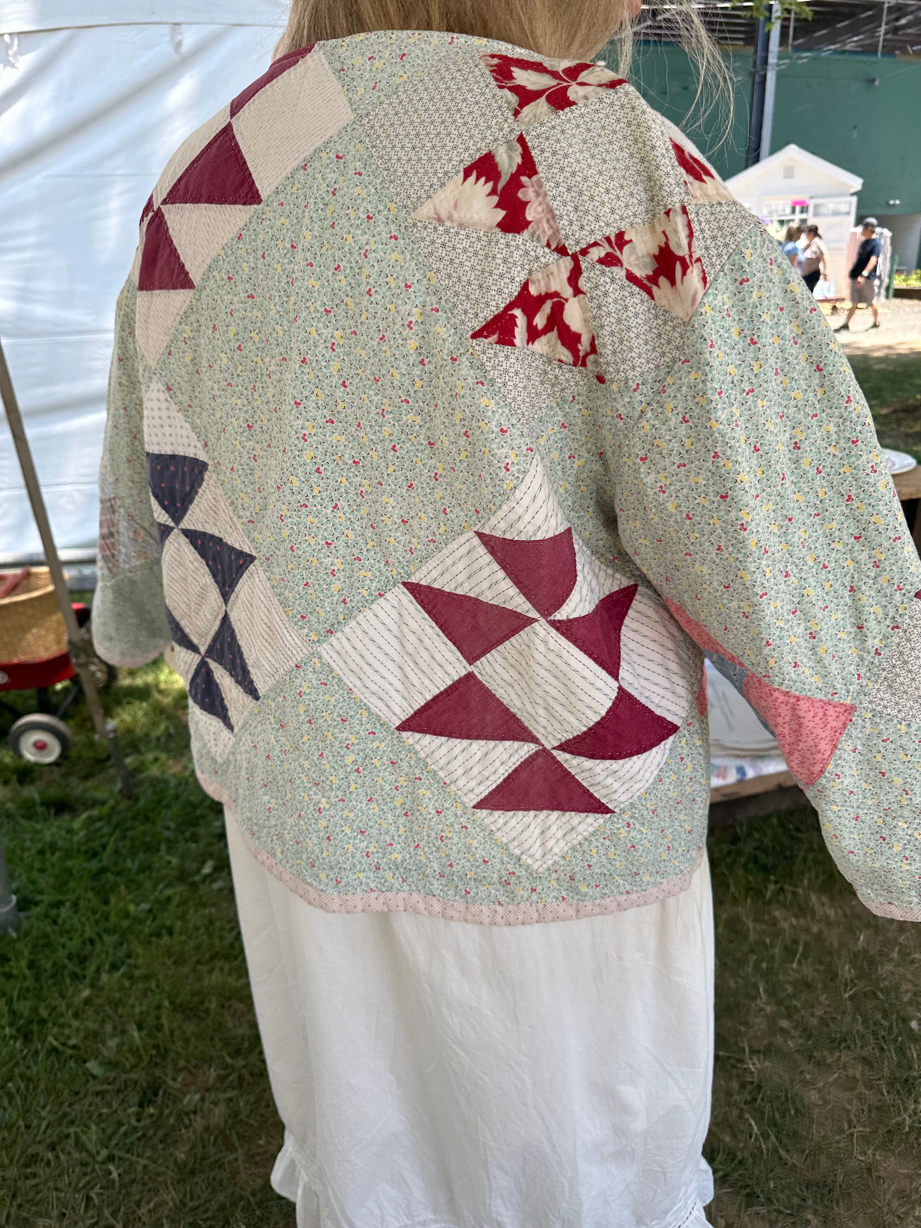Half Square Floral Quilt Jacket