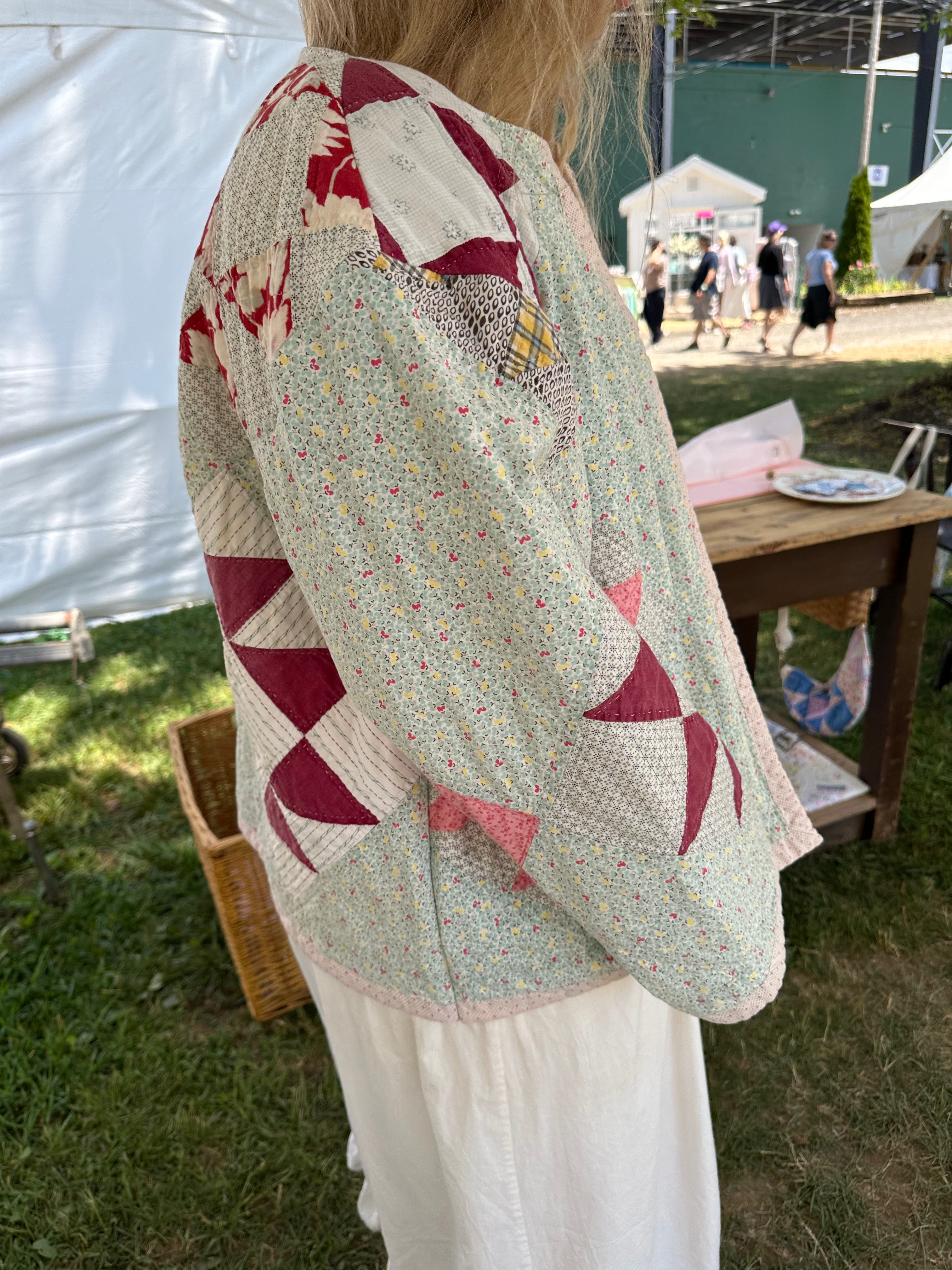 Half Square Floral Quilt Jacket