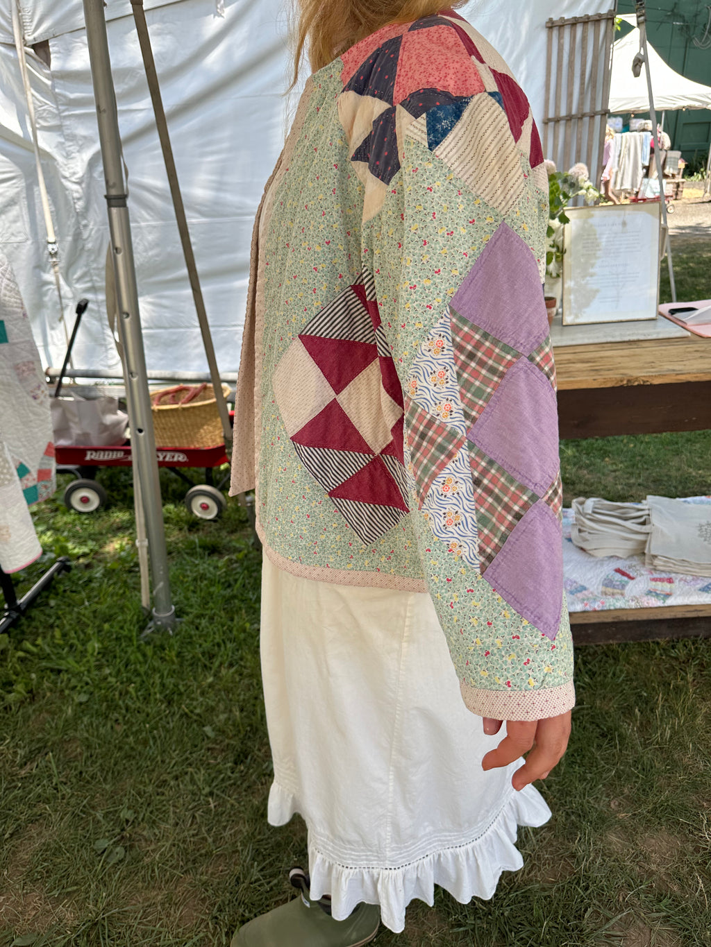 Half Square Floral Quilt Jacket
