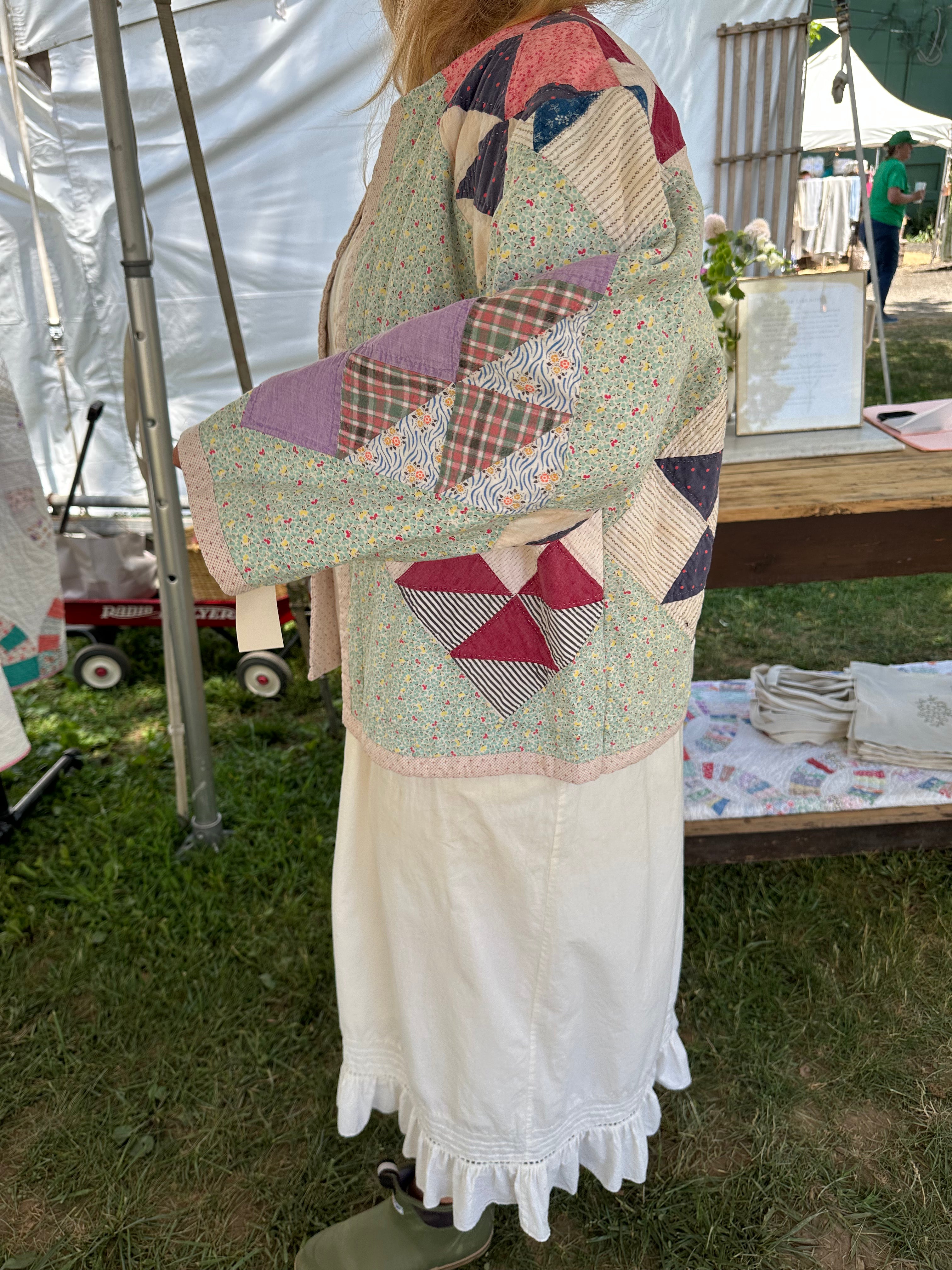 Half Square Floral Quilt Jacket
