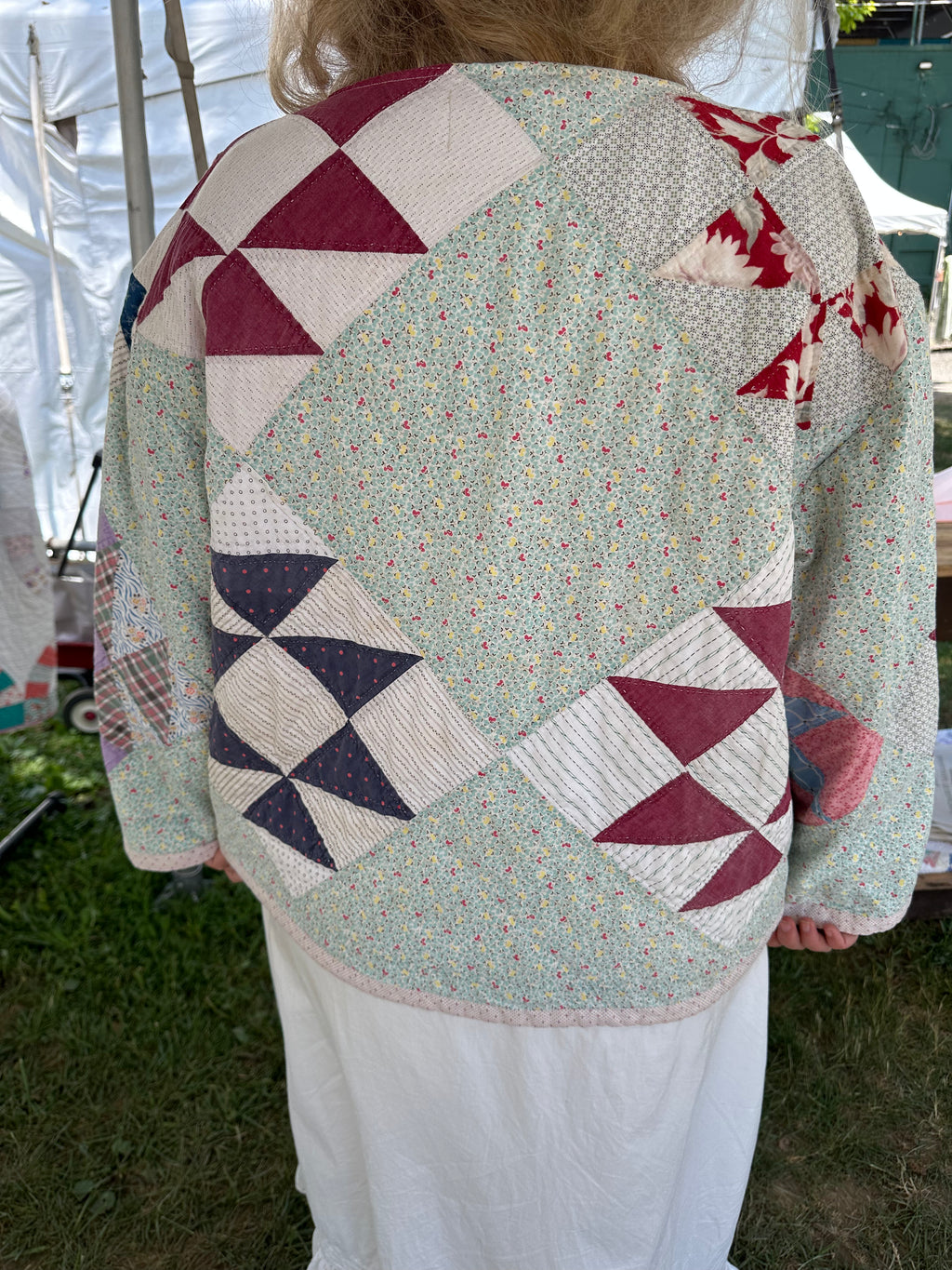 Half Square Floral Quilt Jacket