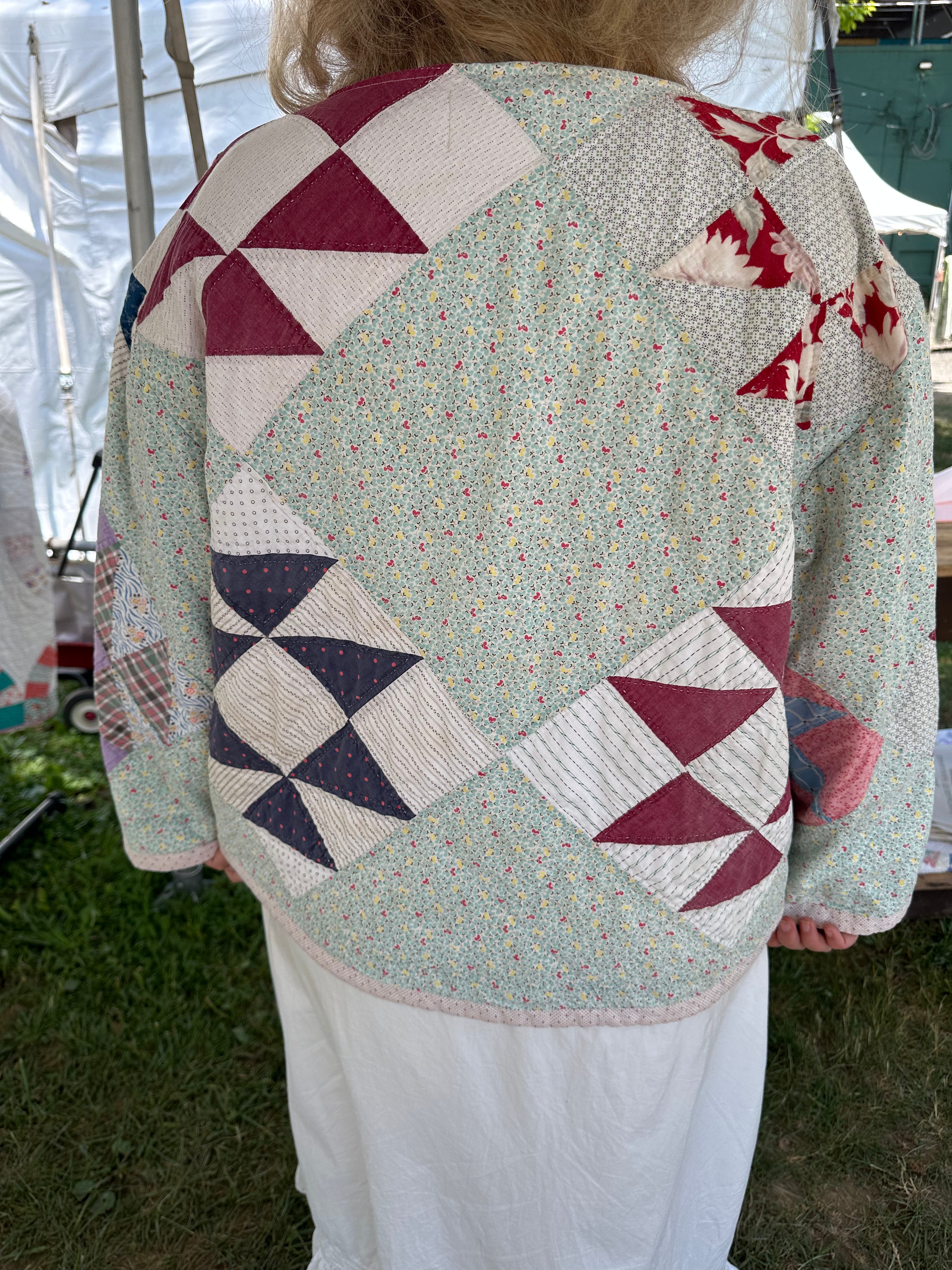 Half Square Floral Quilt Jacket