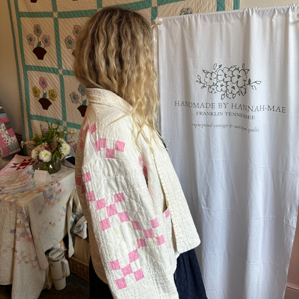 Pink & White Nine Patch Quilt Jacket