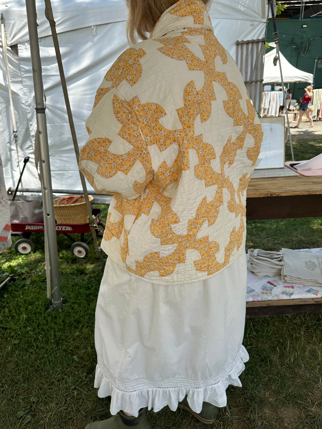 Yellow Drunkard's Path Quilt Jacket