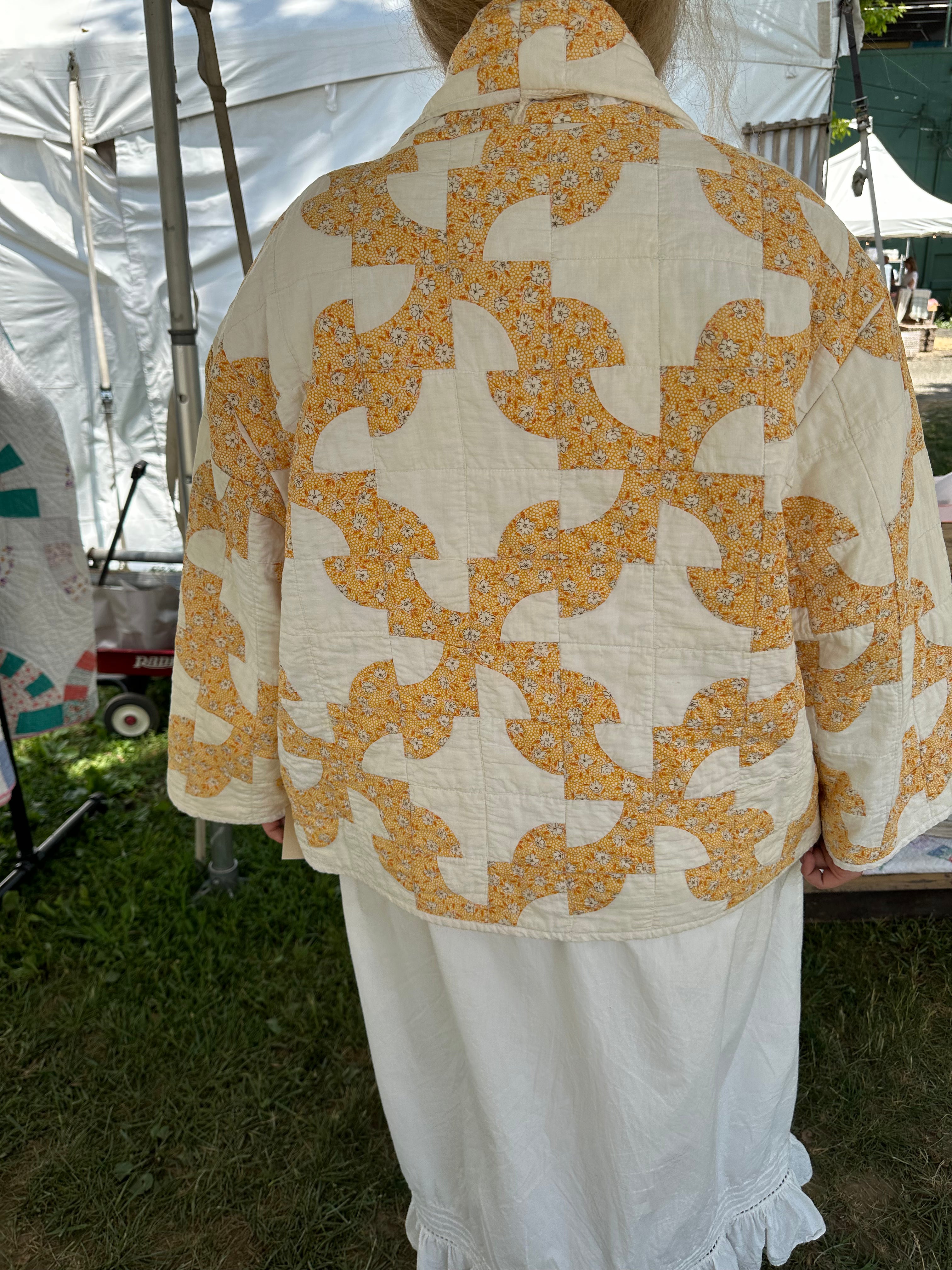 Yellow Drunkard's Path Quilt Jacket