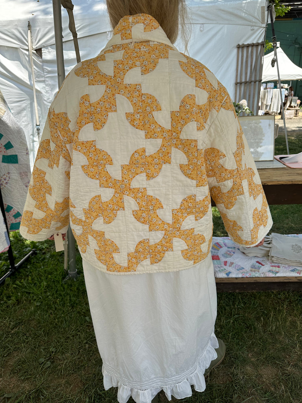 Yellow Drunkard's Path Quilt Jacket