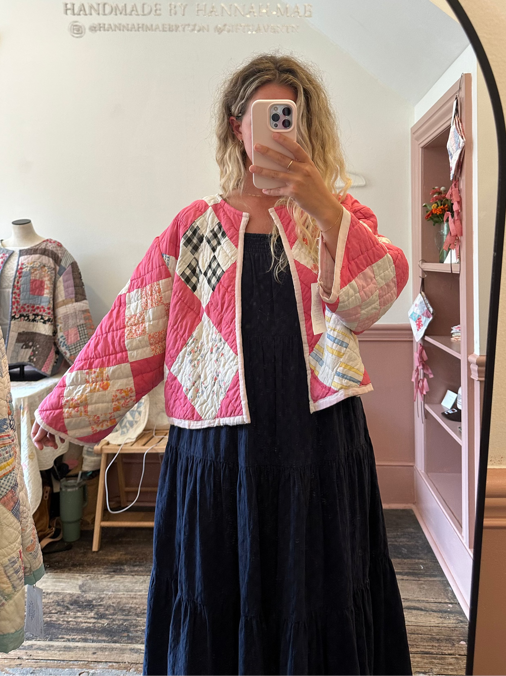 Pink Cropped Quilt Jacket
