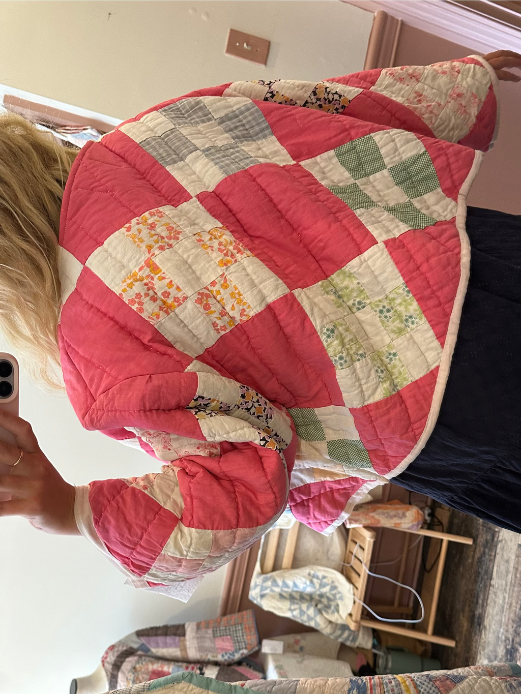 Pink Cropped Quilt Jacket