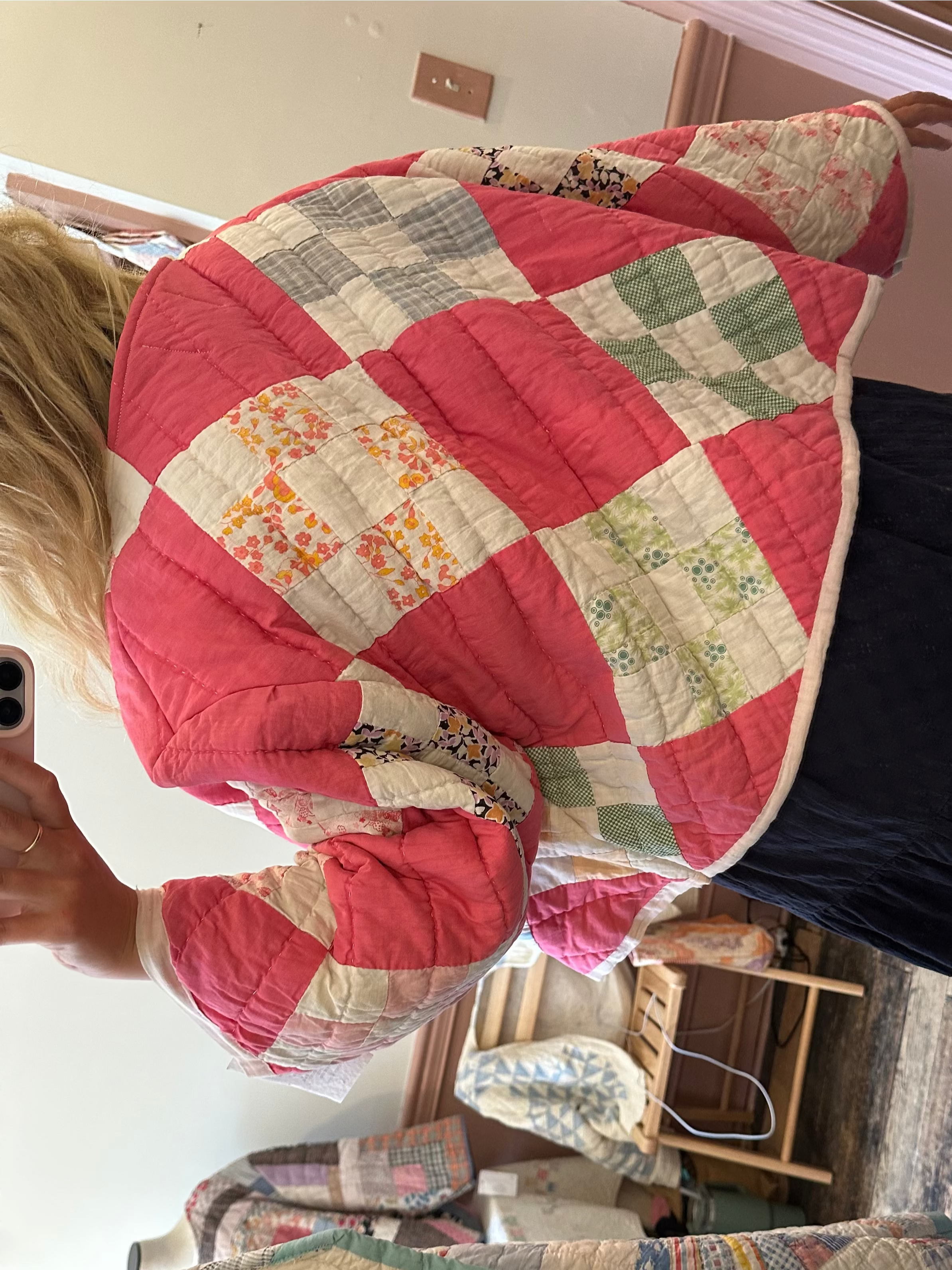 Pink Cropped Quilt Jacket
