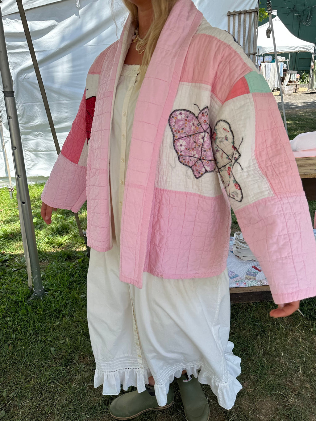 Pink Butterfly Quilt Jacket
