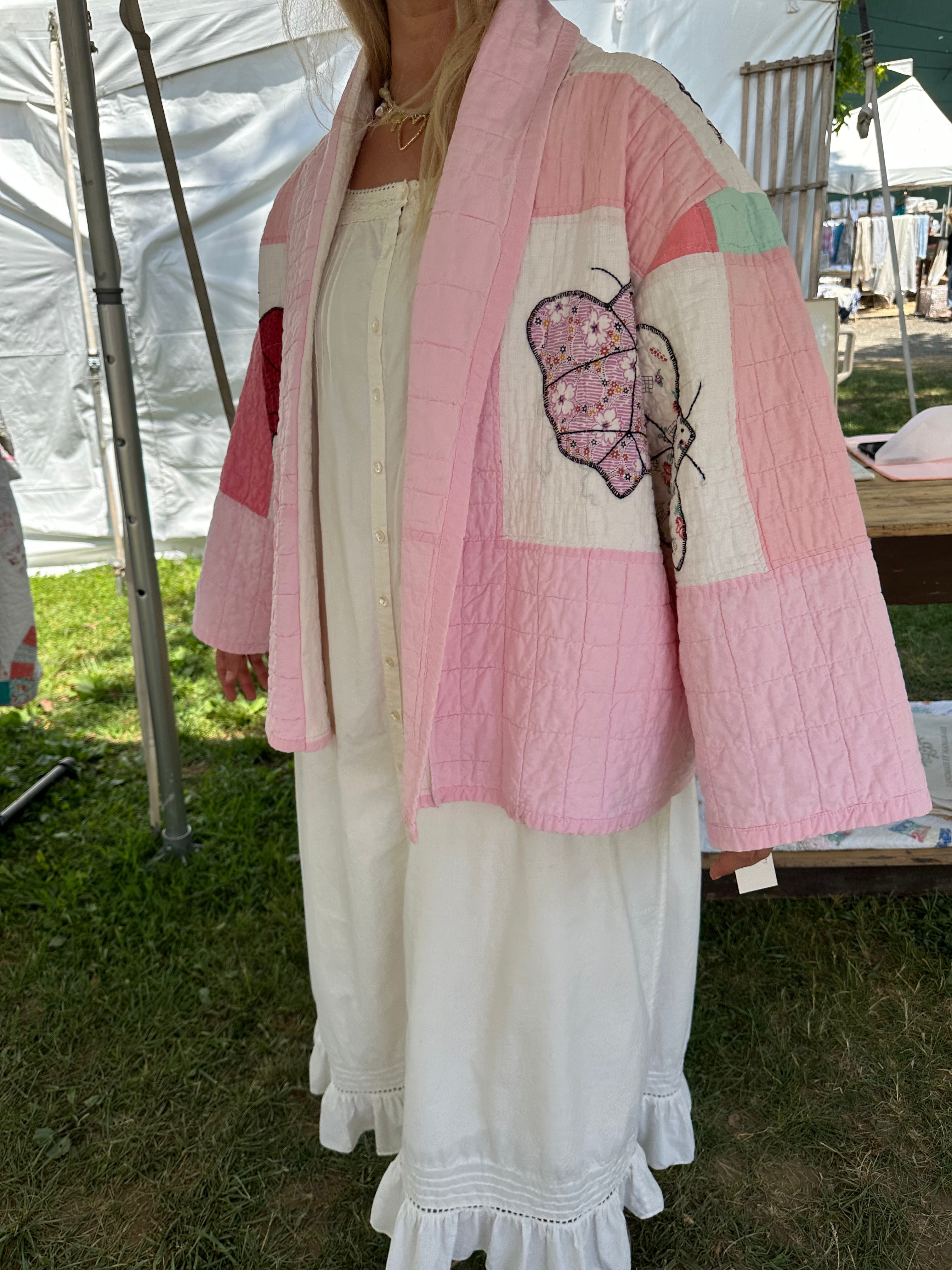 Pink Butterfly Quilt Jacket