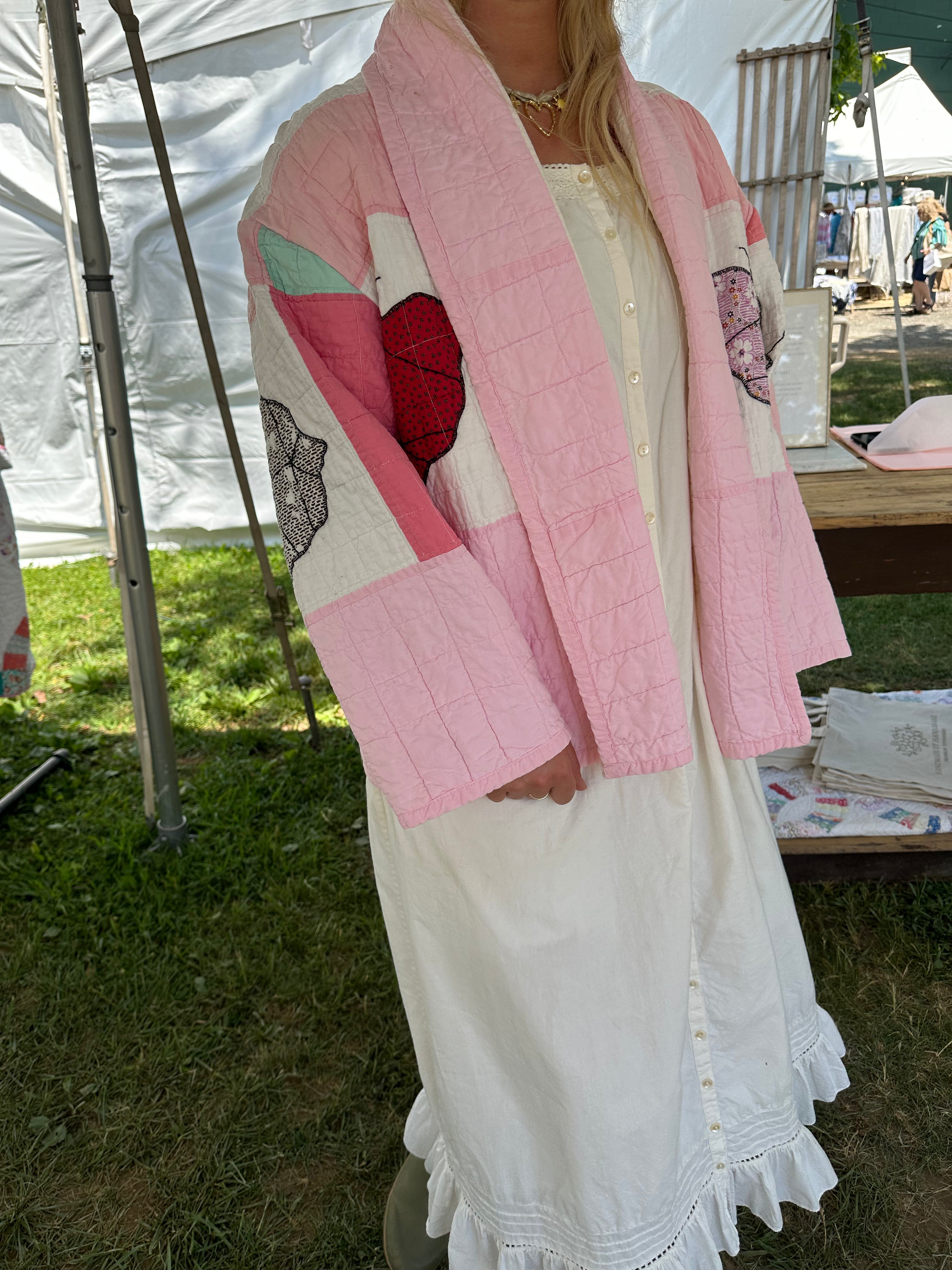 Pink Butterfly Quilt Jacket