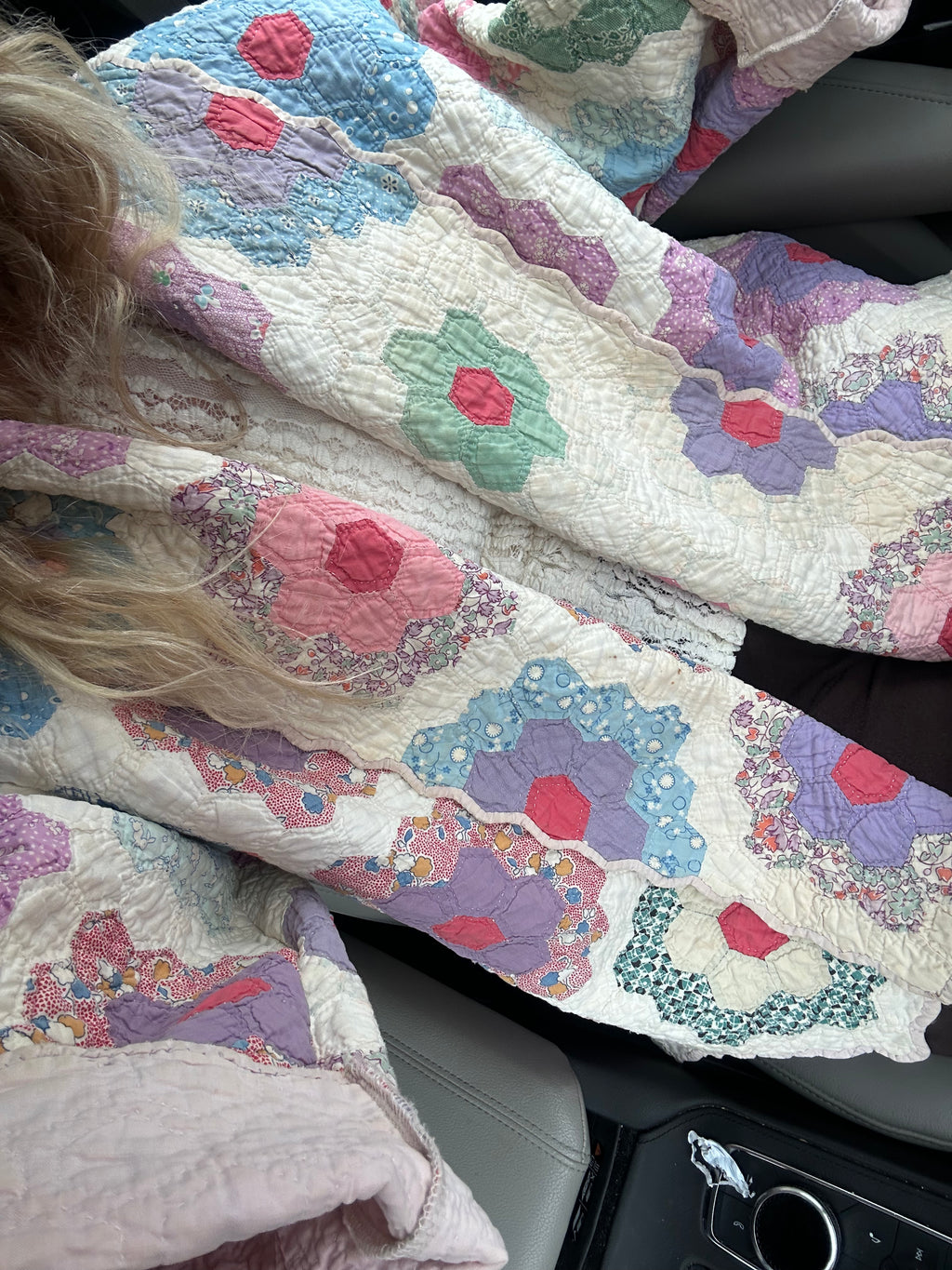 Pink Grandma's Garden Quilt Jacket