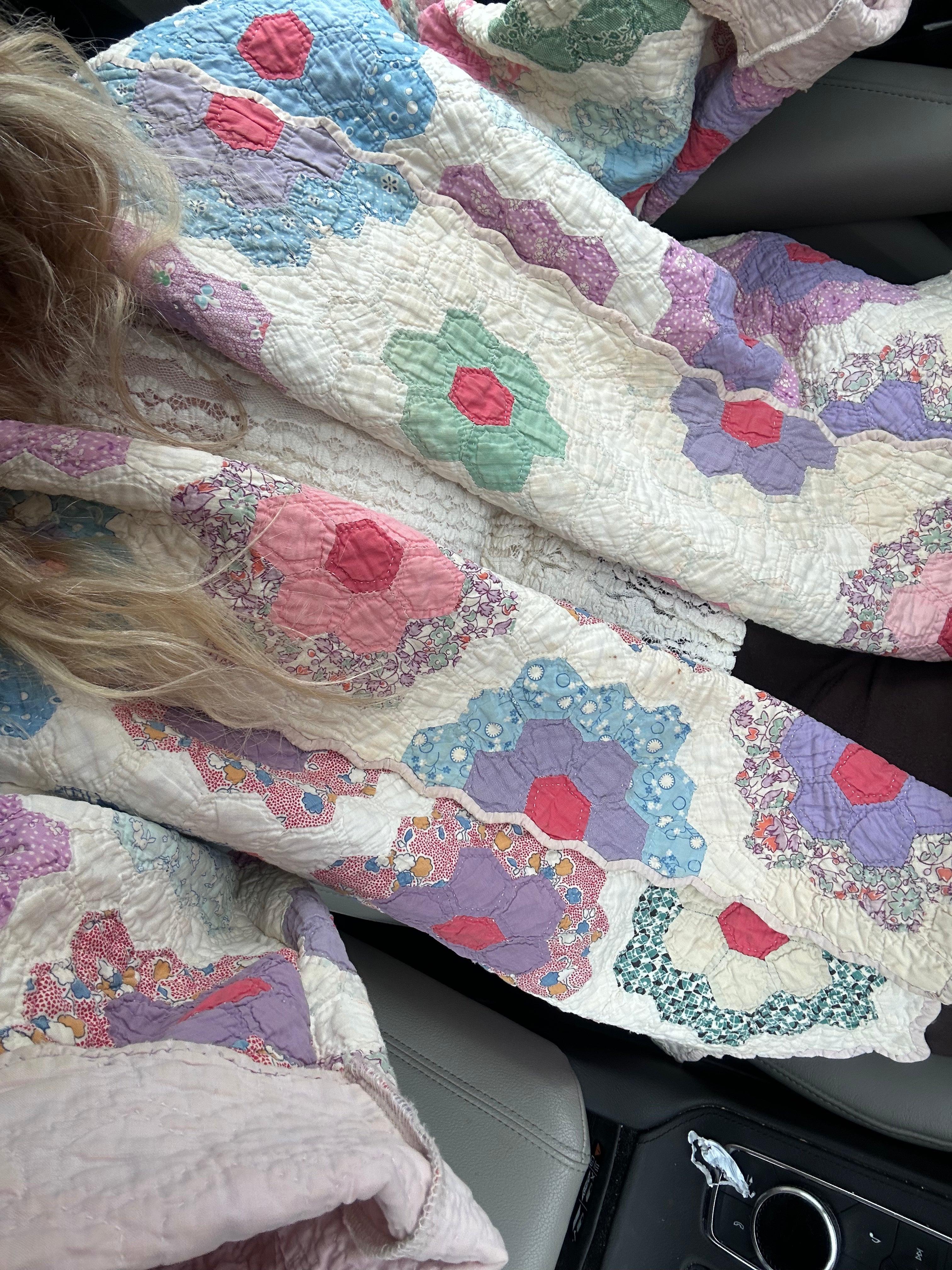 Pink Grandma's Garden Quilt Jacket