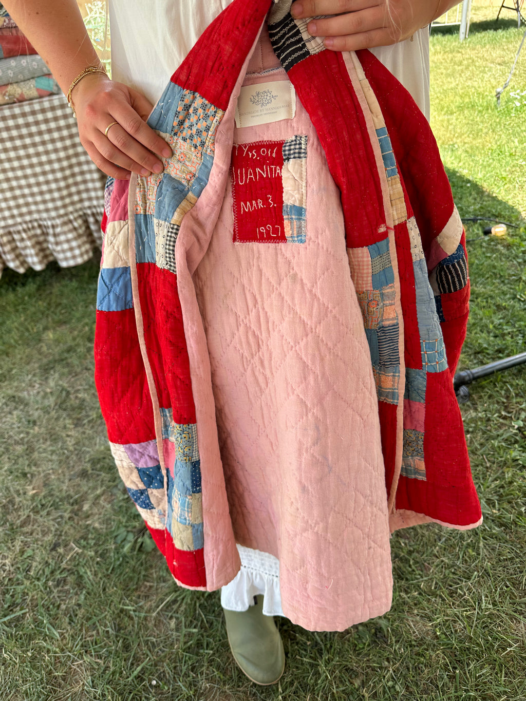 Red Antique Patchwork Quilt Jacket
